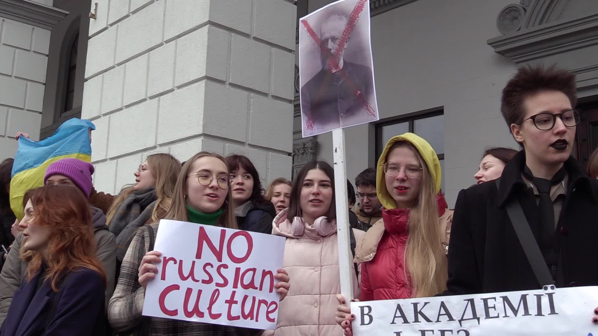 A rally against Russian culture in Ukraine in Kyiv, amid Russia's invasion of Ukraine