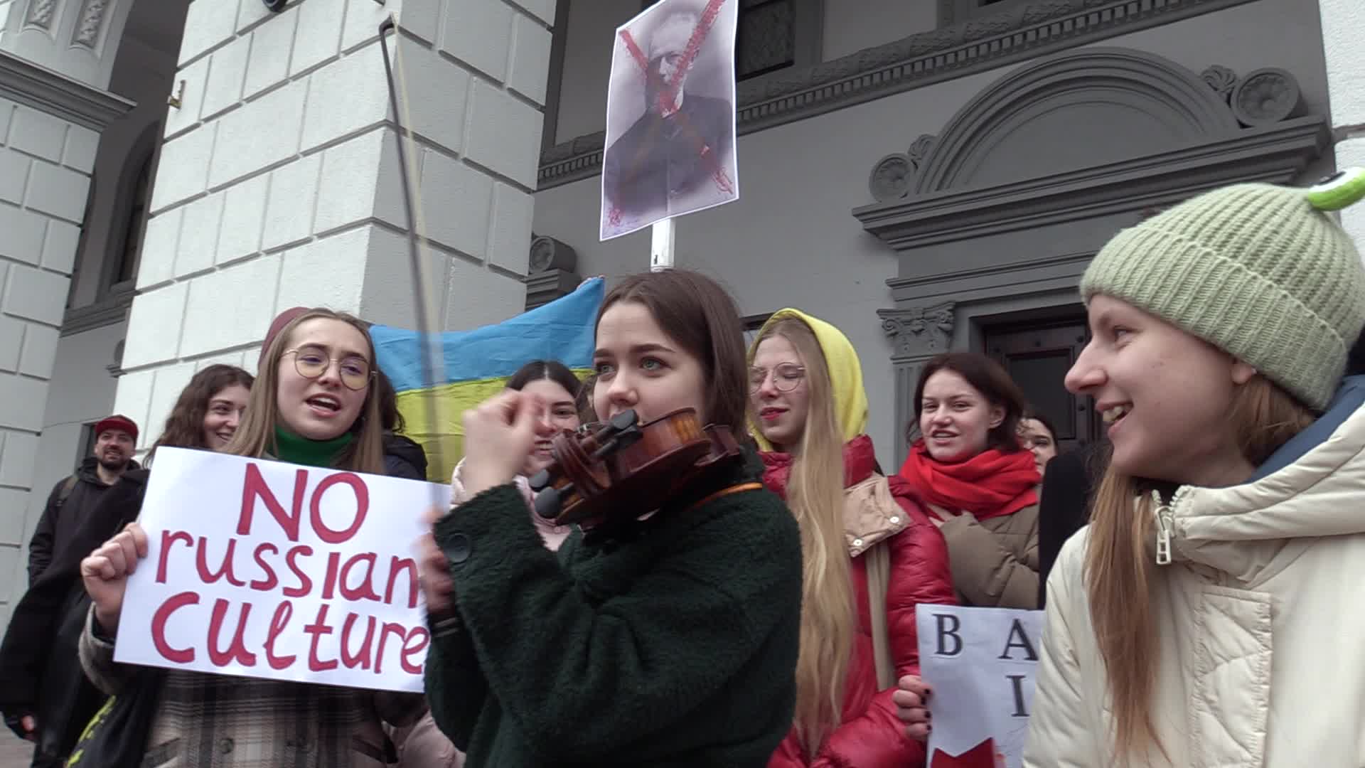 A rally against Russian culture in Ukraine in Kyiv, amid Russia's invasion of Ukraine