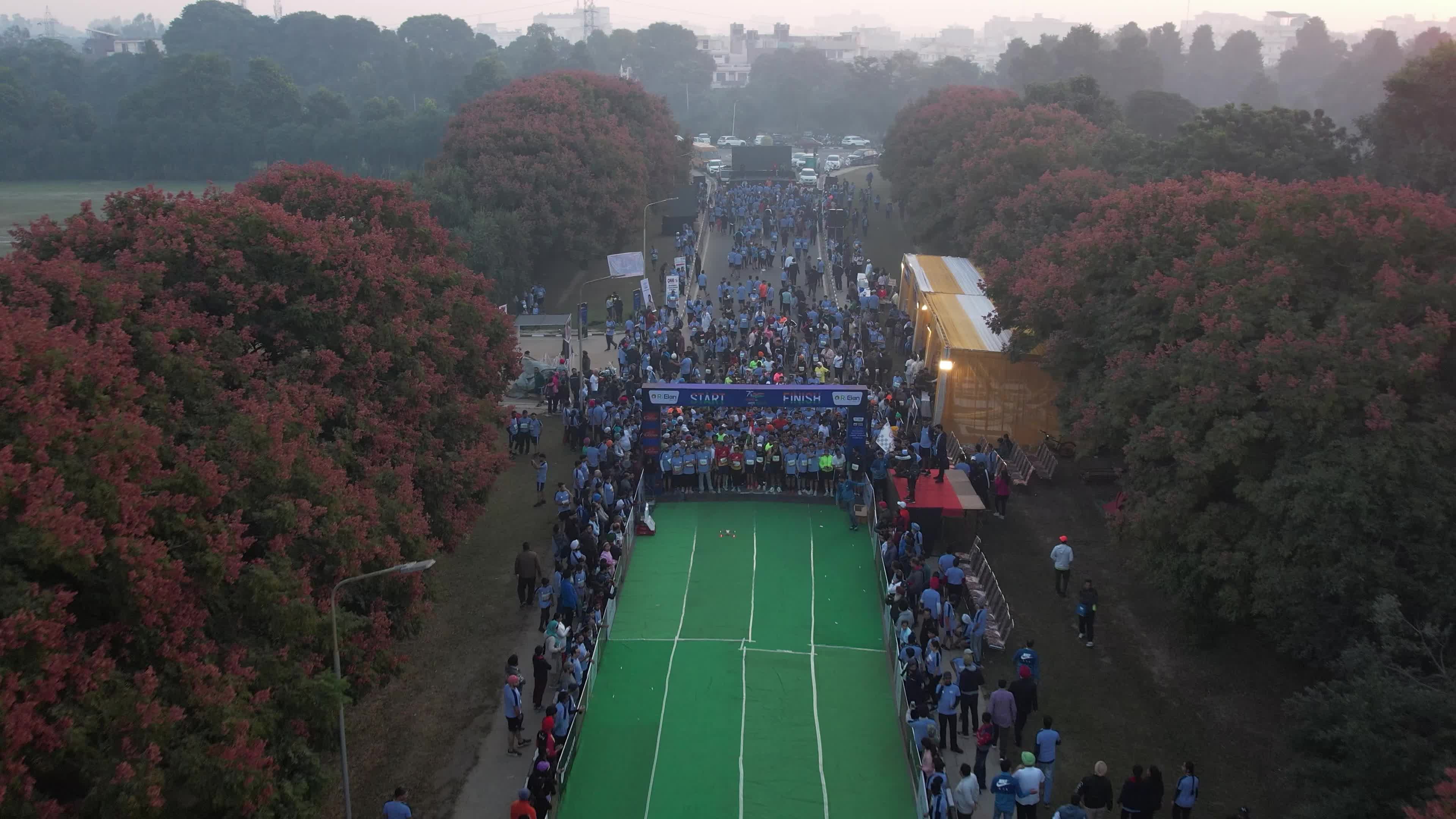 Aerial View of Ludhiana Marathon: Thousands of Runners Take Over the City