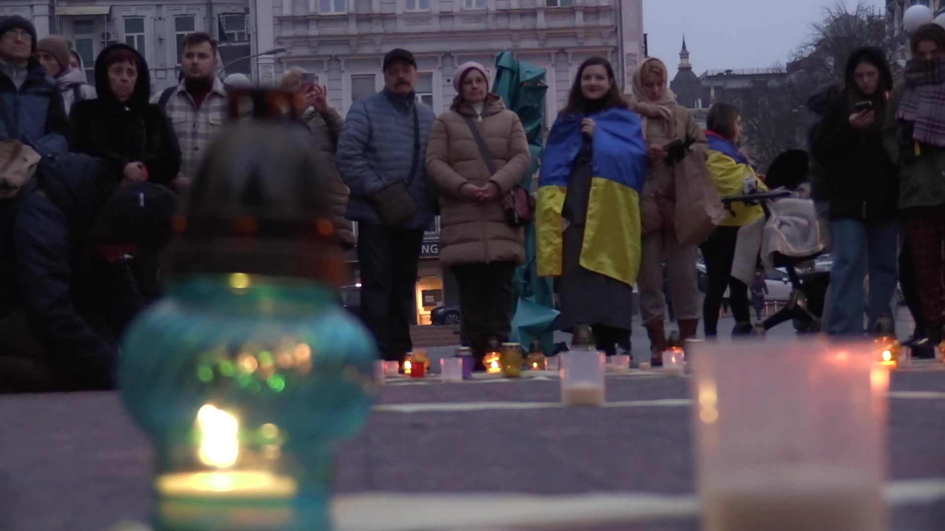 The first anniversary of the bombing of the Mariupol Drama Theatre, a memorial rally in Kyiv, amid Russia's invasion of Ukraine