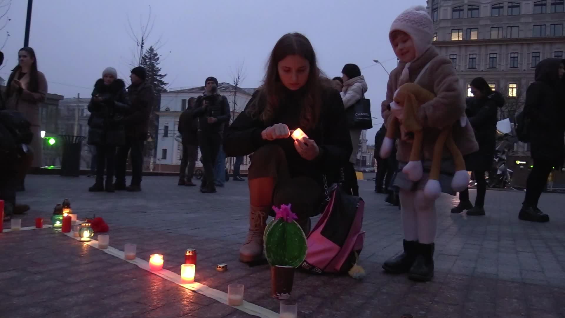 The first anniversary of the bombing of the Mariupol Drama Theatre, a memorial rally in Kyiv, amid Russia's invasion of Ukraine