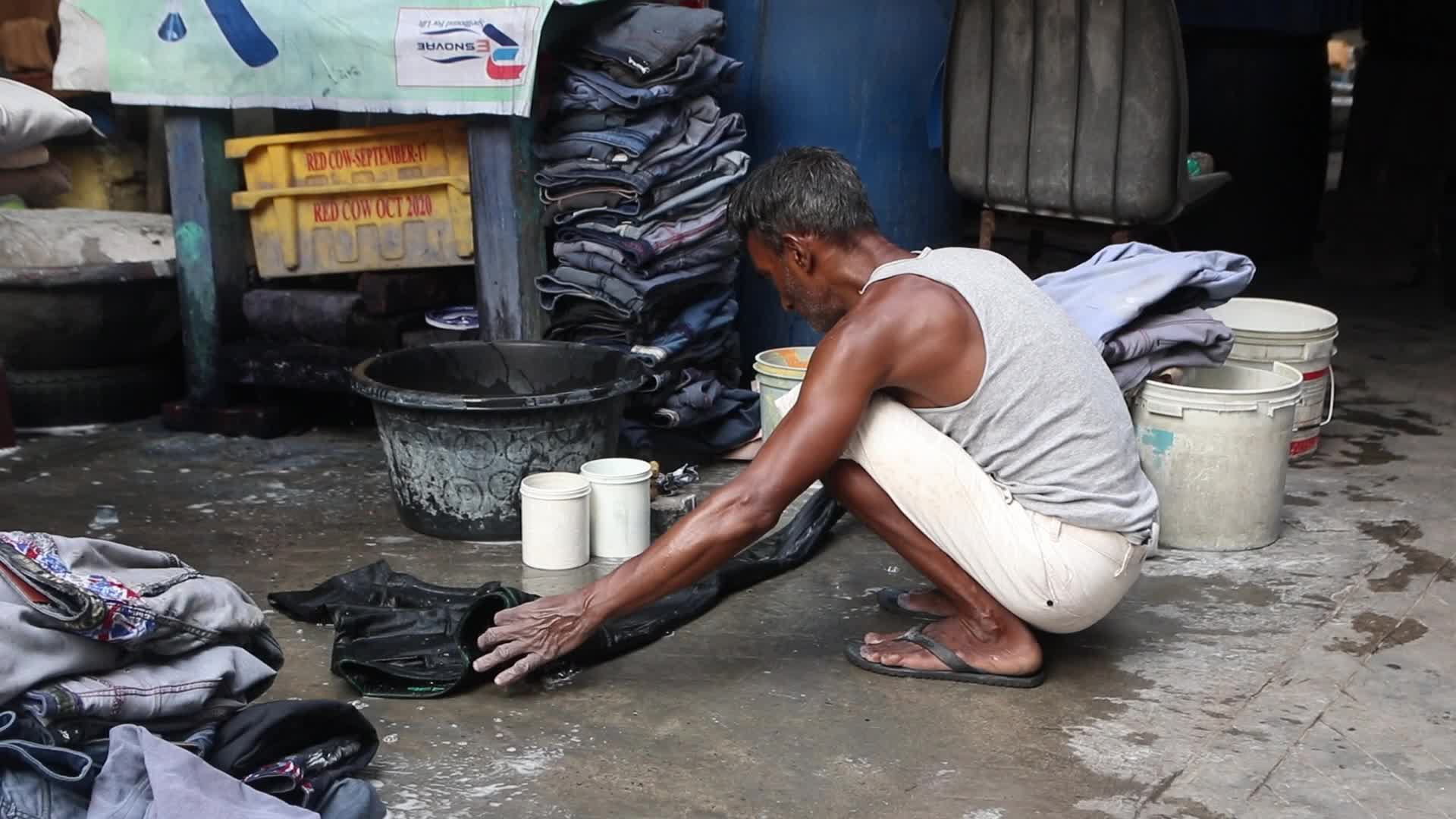 Second-hand clothes market in Kolkata, India