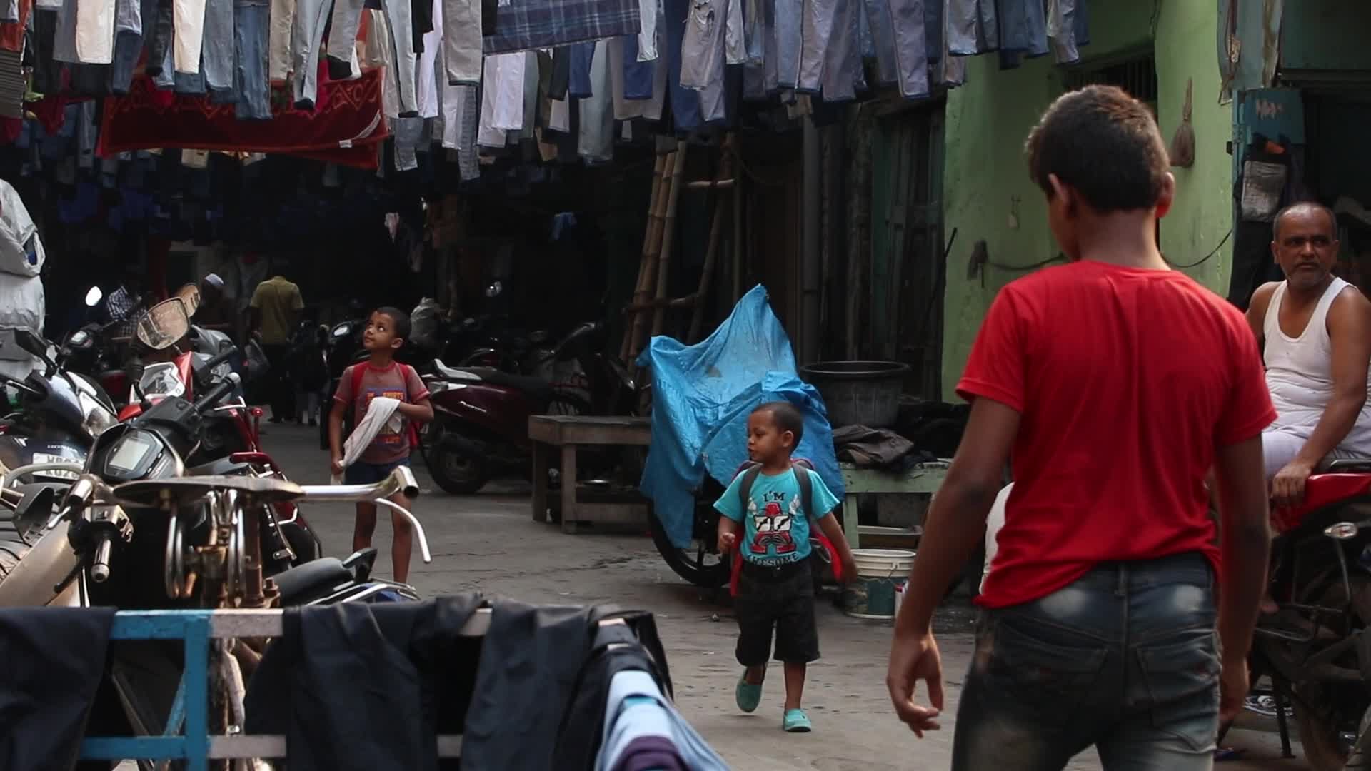 Second-hand clothes market in Kolkata, India