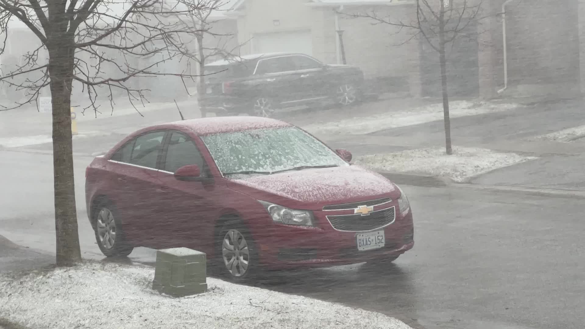 Spring season snowstorm in Toronto