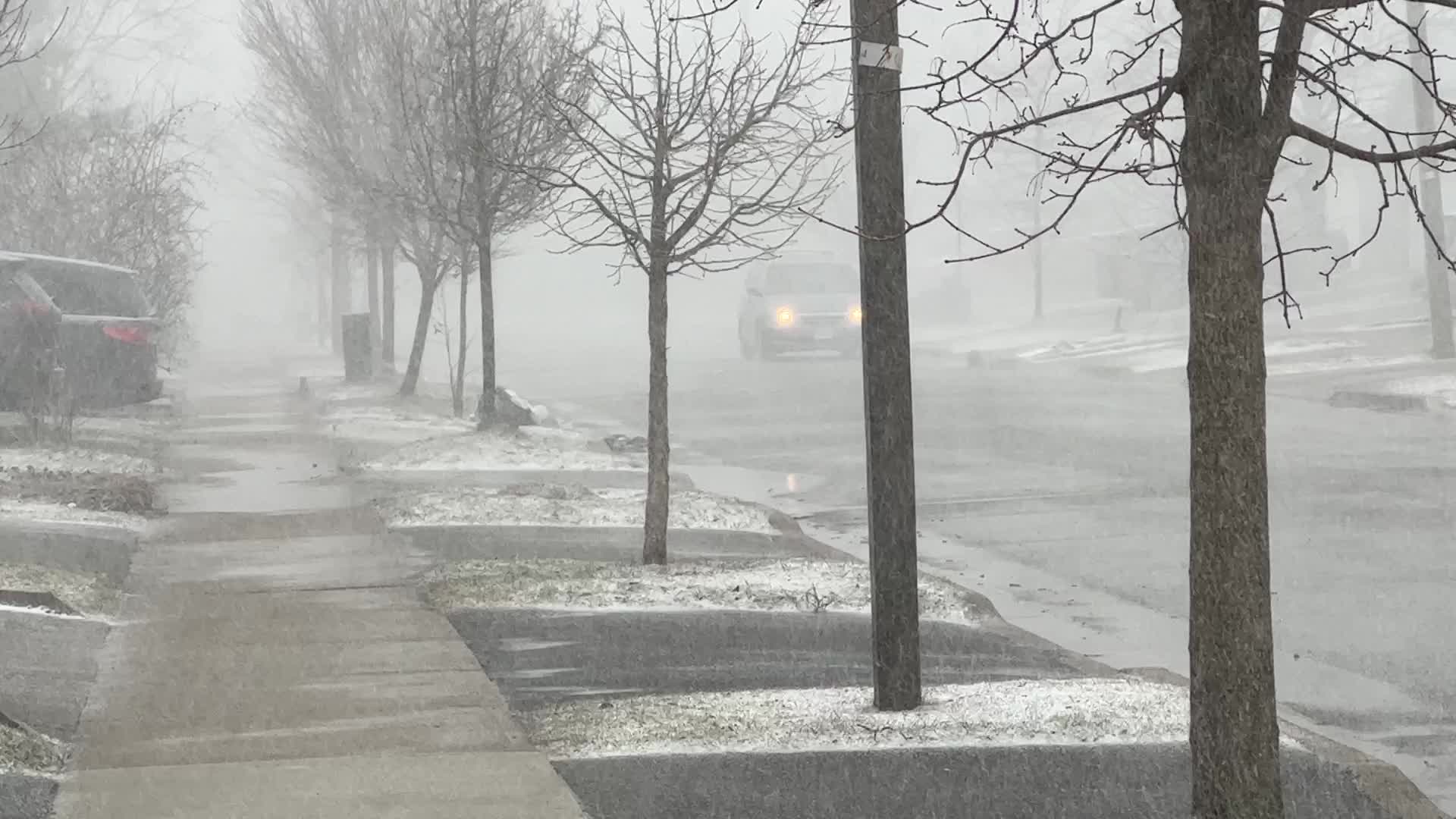 Spring season snowstorm in Toronto