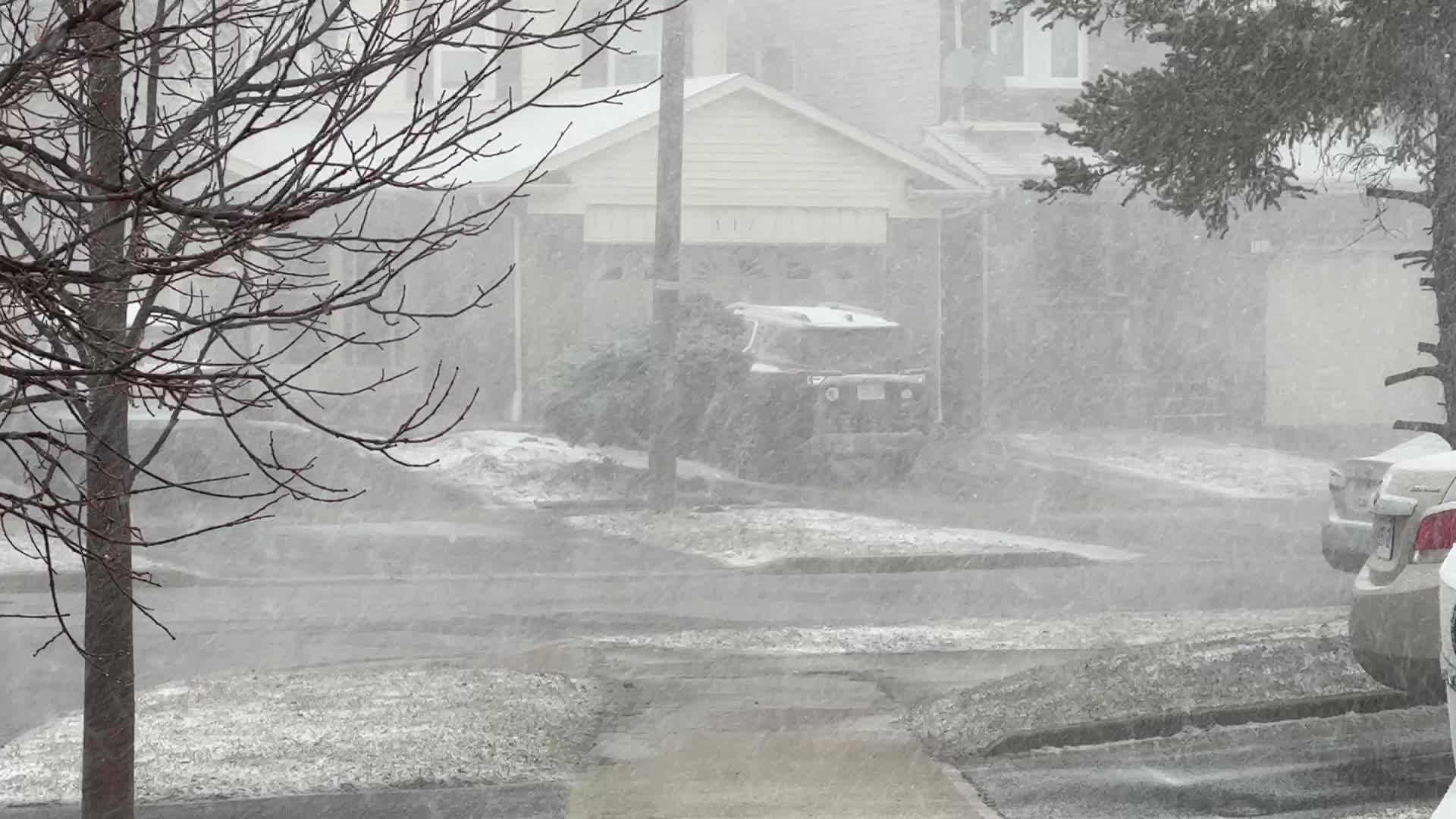 Spring season snowstorm in Toronto