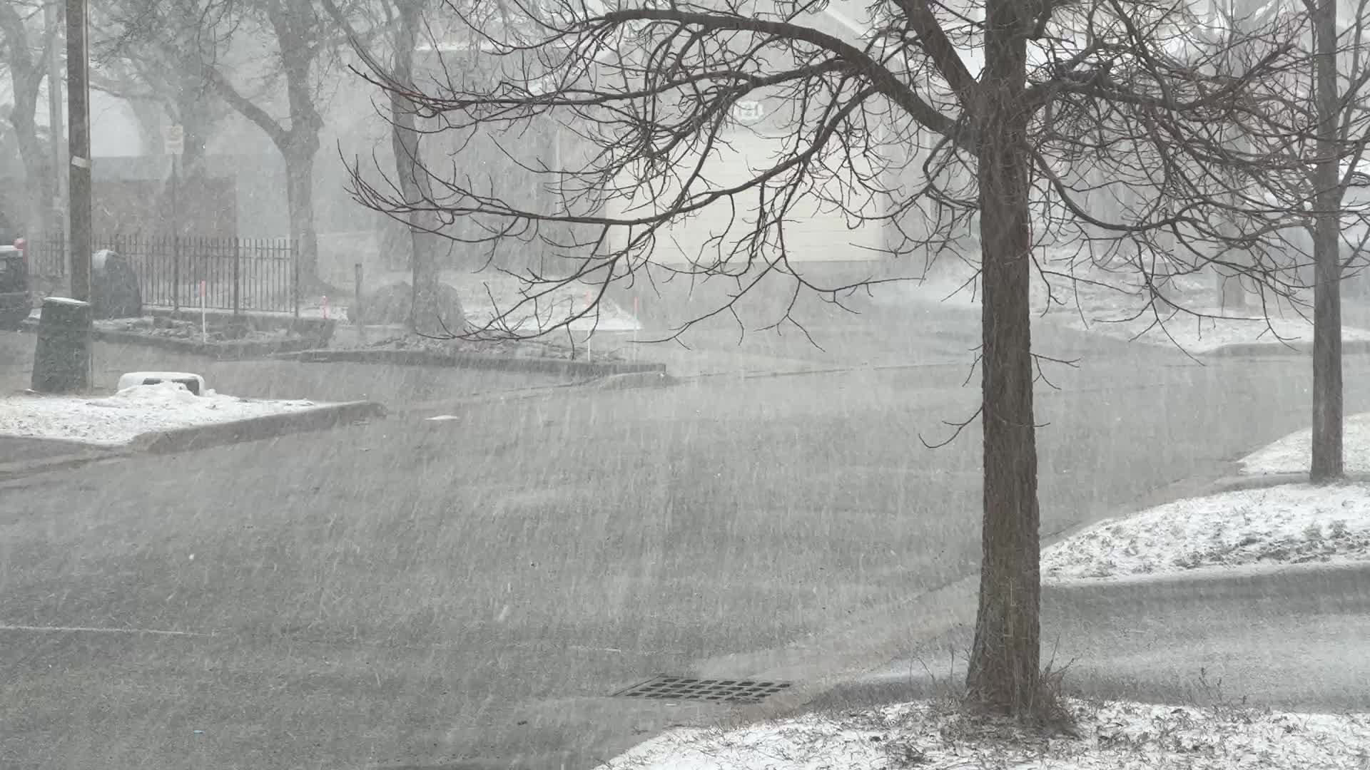 Spring season snowstorm in Toronto