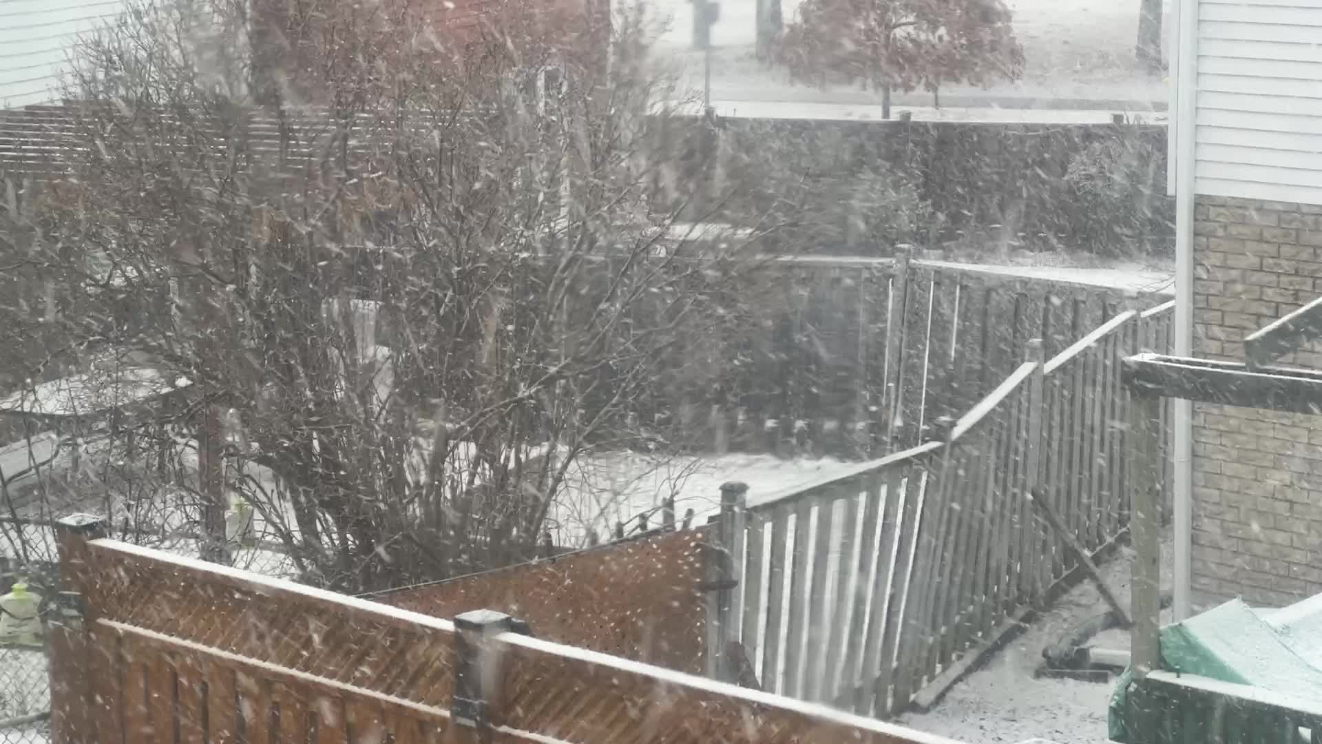 Spring season snowstorm in Toronto