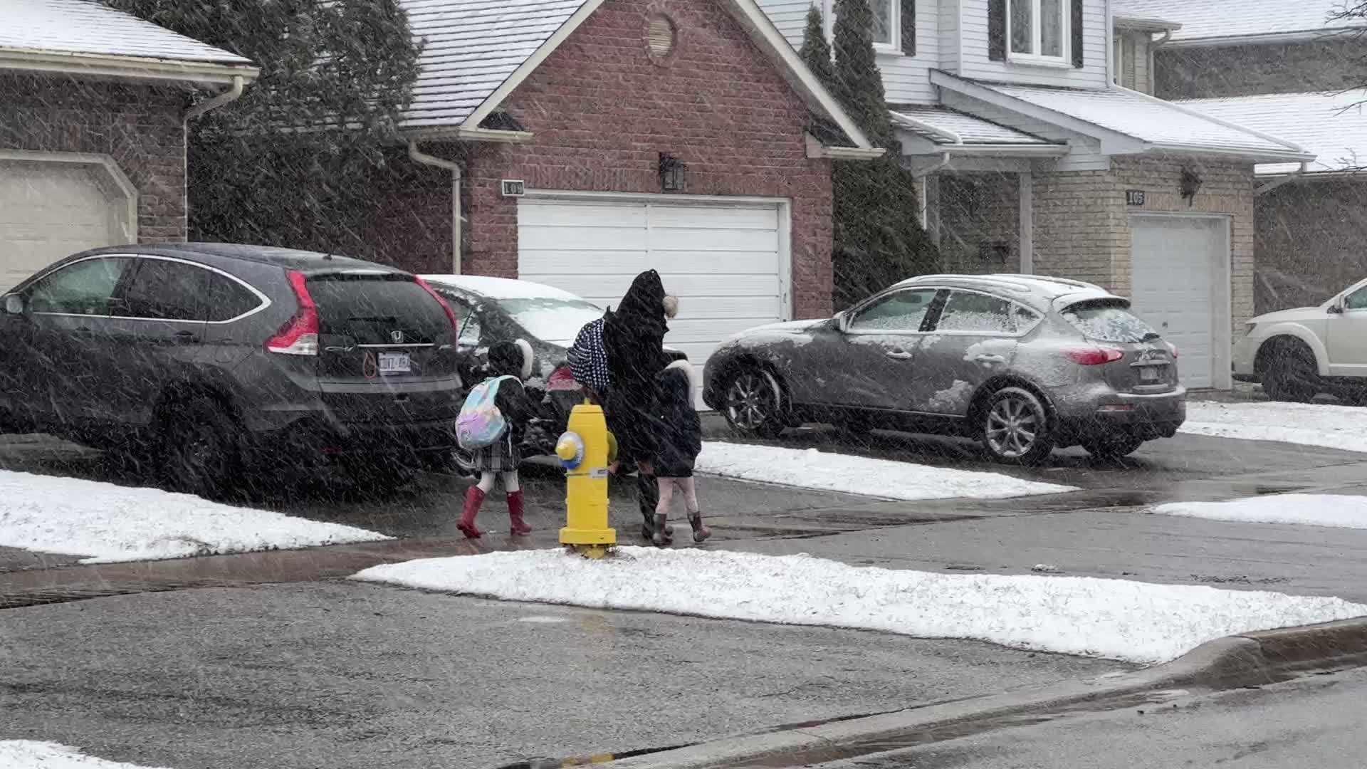 Spring season snowstorm in Toronto