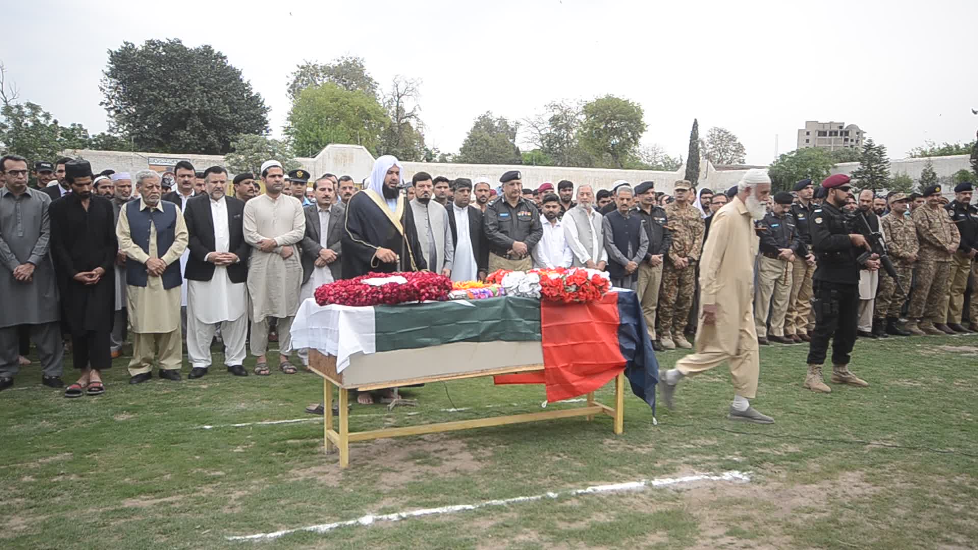 Funeral of police officer killed in IED attack in Pakistan