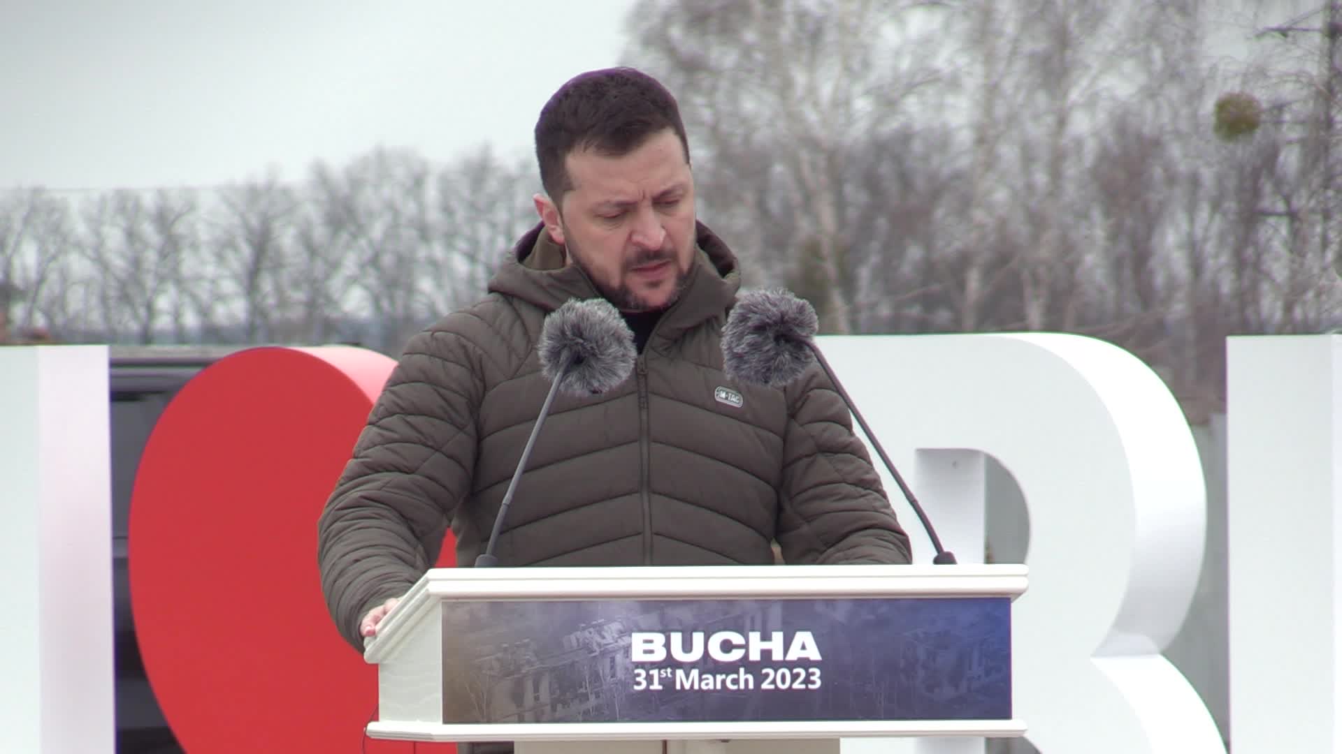 Prime Ministers of Slovakia, Slovenia, Croatia and President of Moldova visit Ukraine at the first anniversary of the liberation from Russian troops in Bucha, amid Russia's invasion of Ukraine