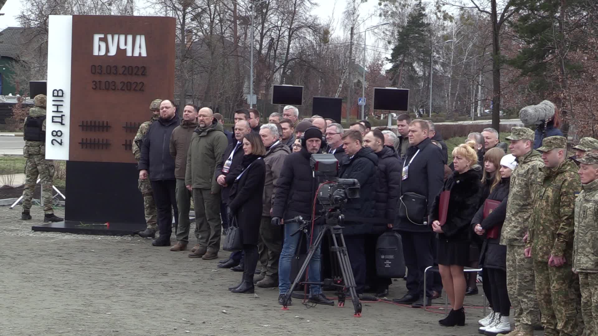 Prime Ministers of Slovakia, Slovenia, Croatia and President of Moldova visit Ukraine on the first anniversary of the liberation from Russian troops in Bucha, amid Russia's invasion of Ukraine