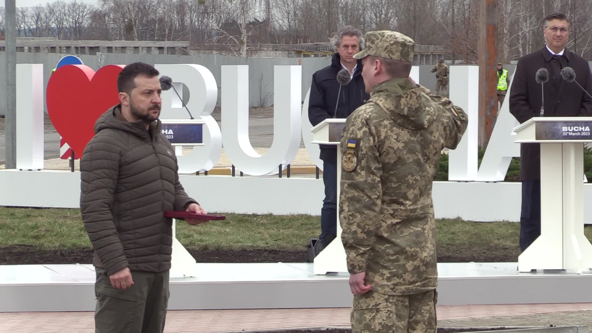 Prime Ministers of Slovakia, Slovenia, Croatia and President of Moldova visit Ukraine on the first anniversary of the liberation from Russian troops in Bucha, amid Russia's invasion of Ukraine