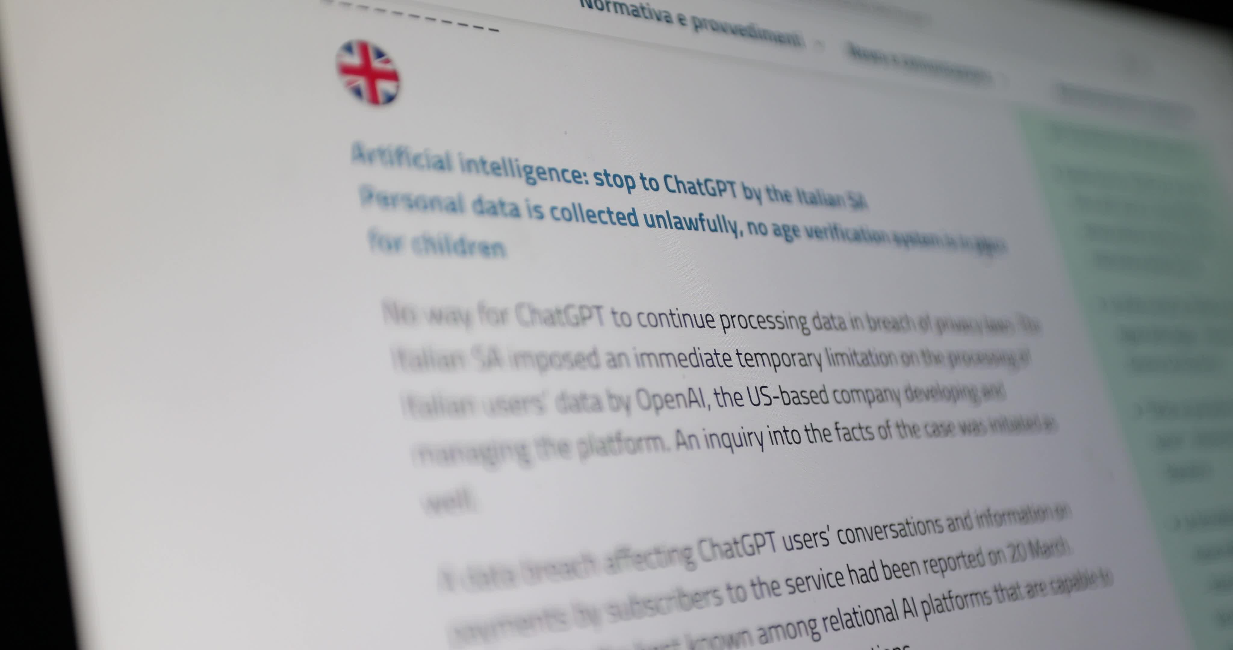 Italy Bans ChatGPT Due to Privacy Concerns