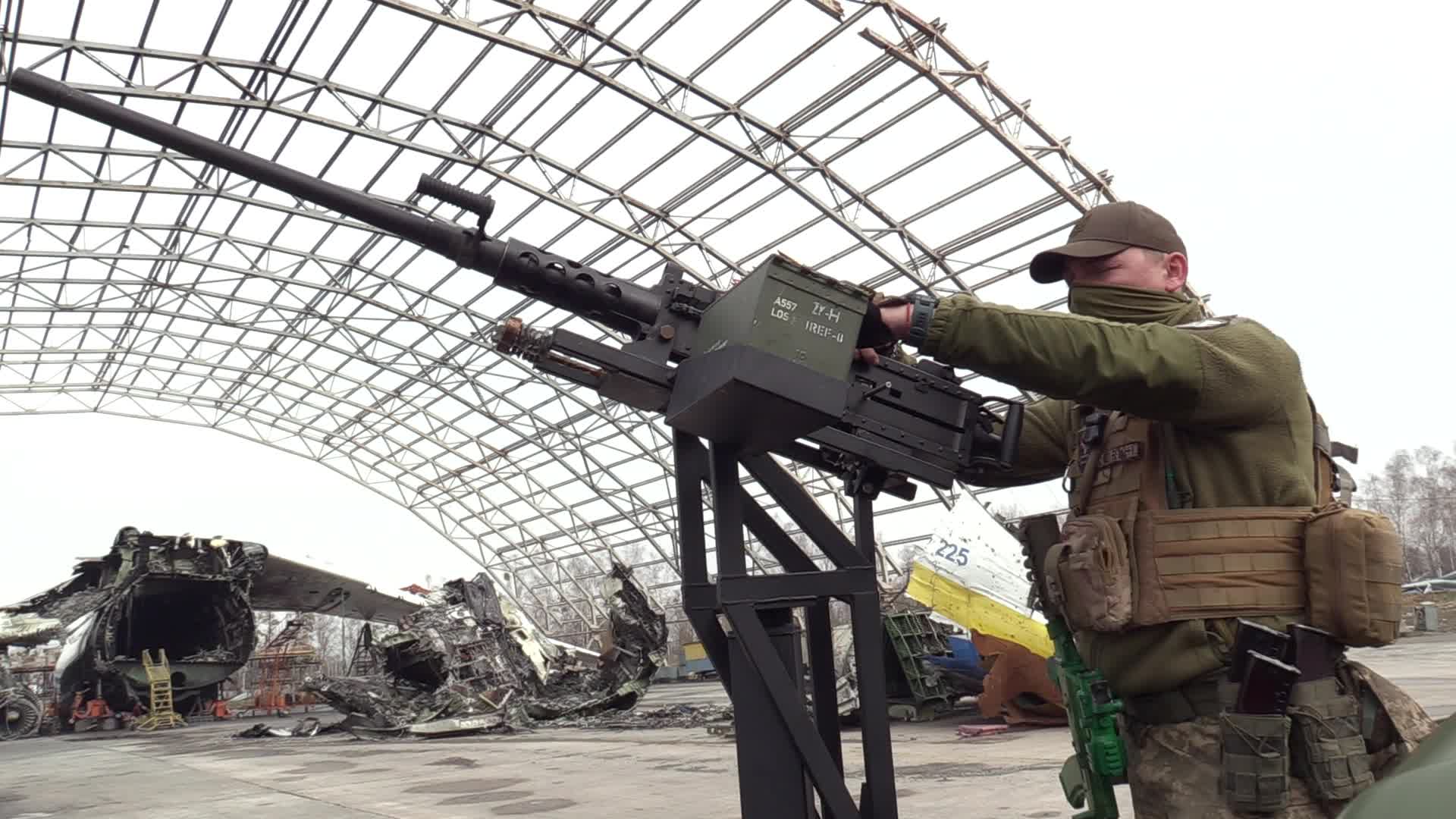 A handover ceremony of vehicles with machine guns for mobile anti-aircraft groups in Ukraine, amid Russia's invasion of Ukraine