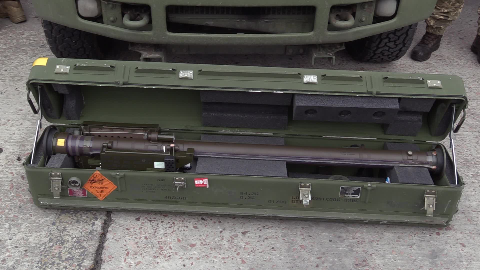 A handover ceremony of vehicles with machine guns for mobile anti-aircraft groups in Ukraine, amid Russia's invasion of Ukraine