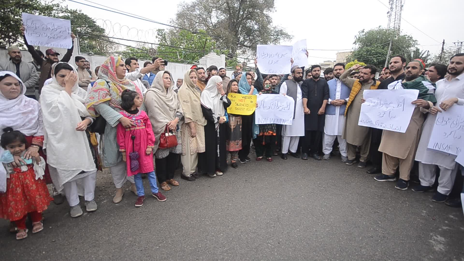 PTI supporters protest against Azhar Mashwani disappearance in Peshawar
