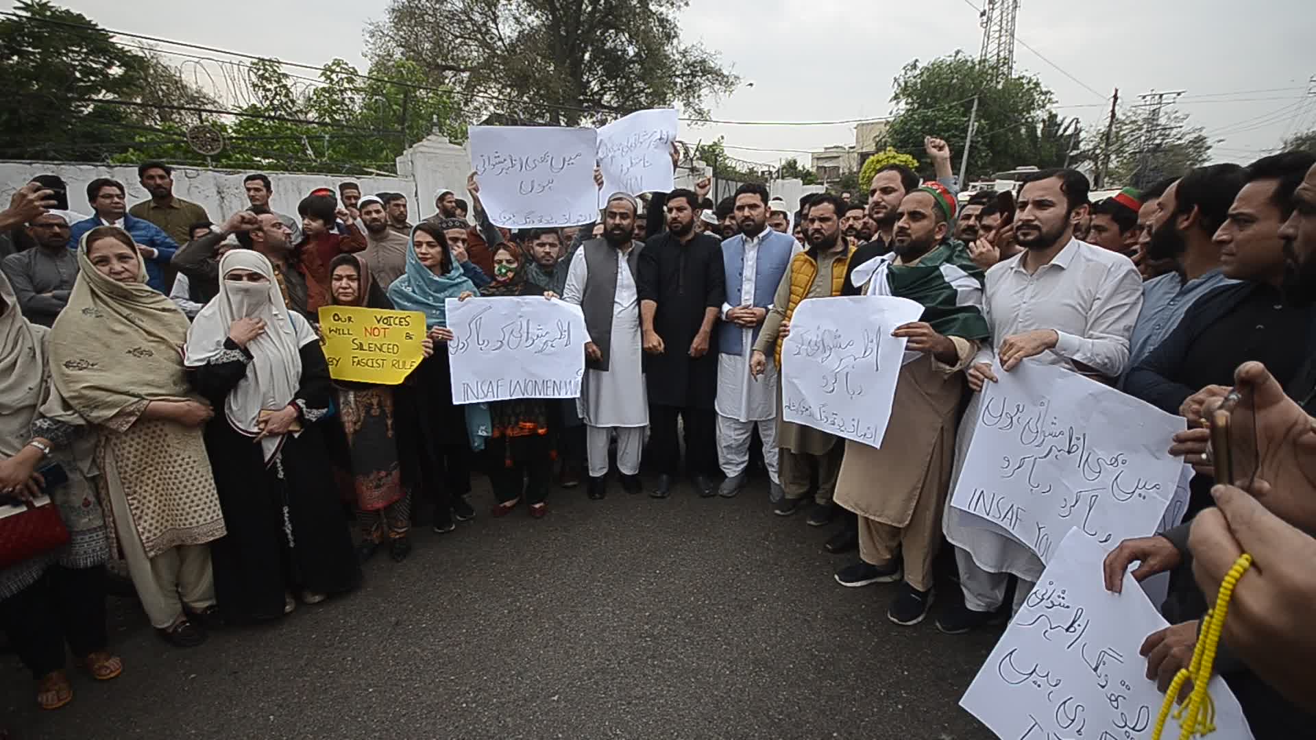 PTI supporters protest against Azhar Mashwani disappearance in Peshawar
