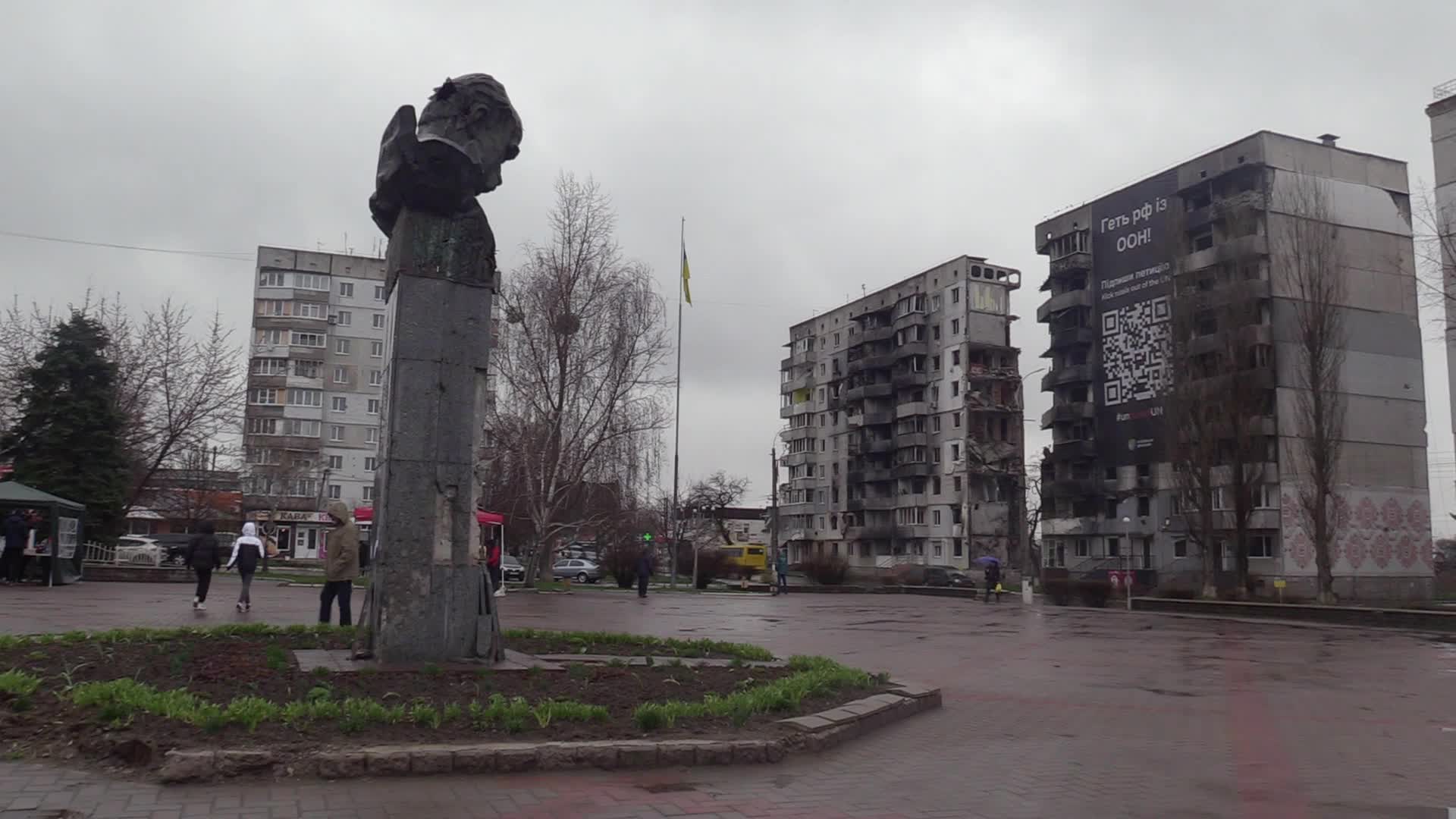 The first anniversary of liberation Borodyanka from Russian troops, amid Russia's invasion of Ukraine.