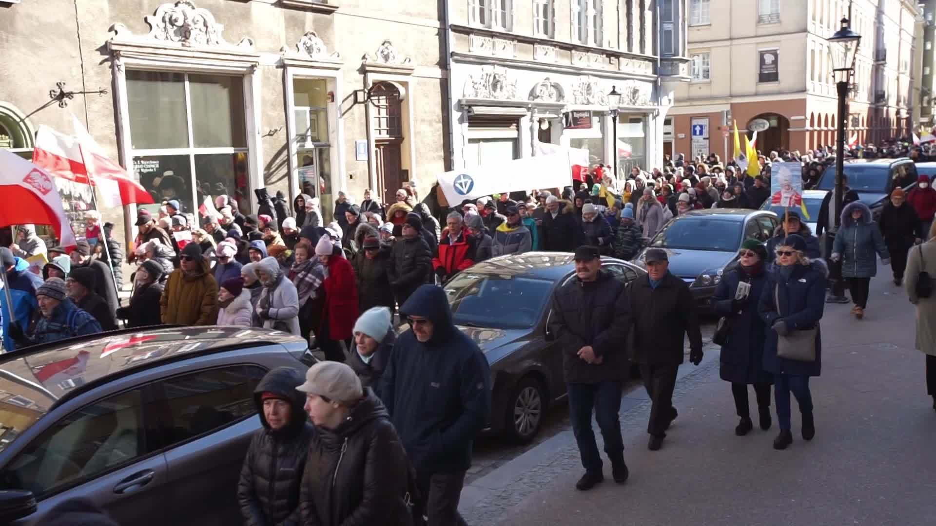 March In Defense Of John Paul II In Gdansk, Poland
