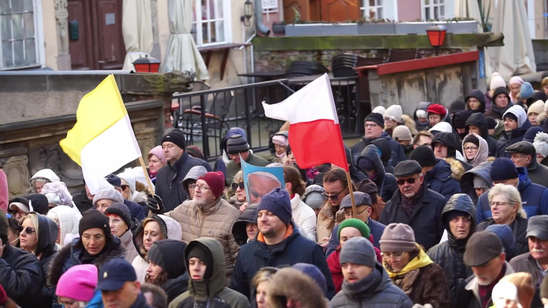 March In Defense Of John Paul II In Gdansk, Poland