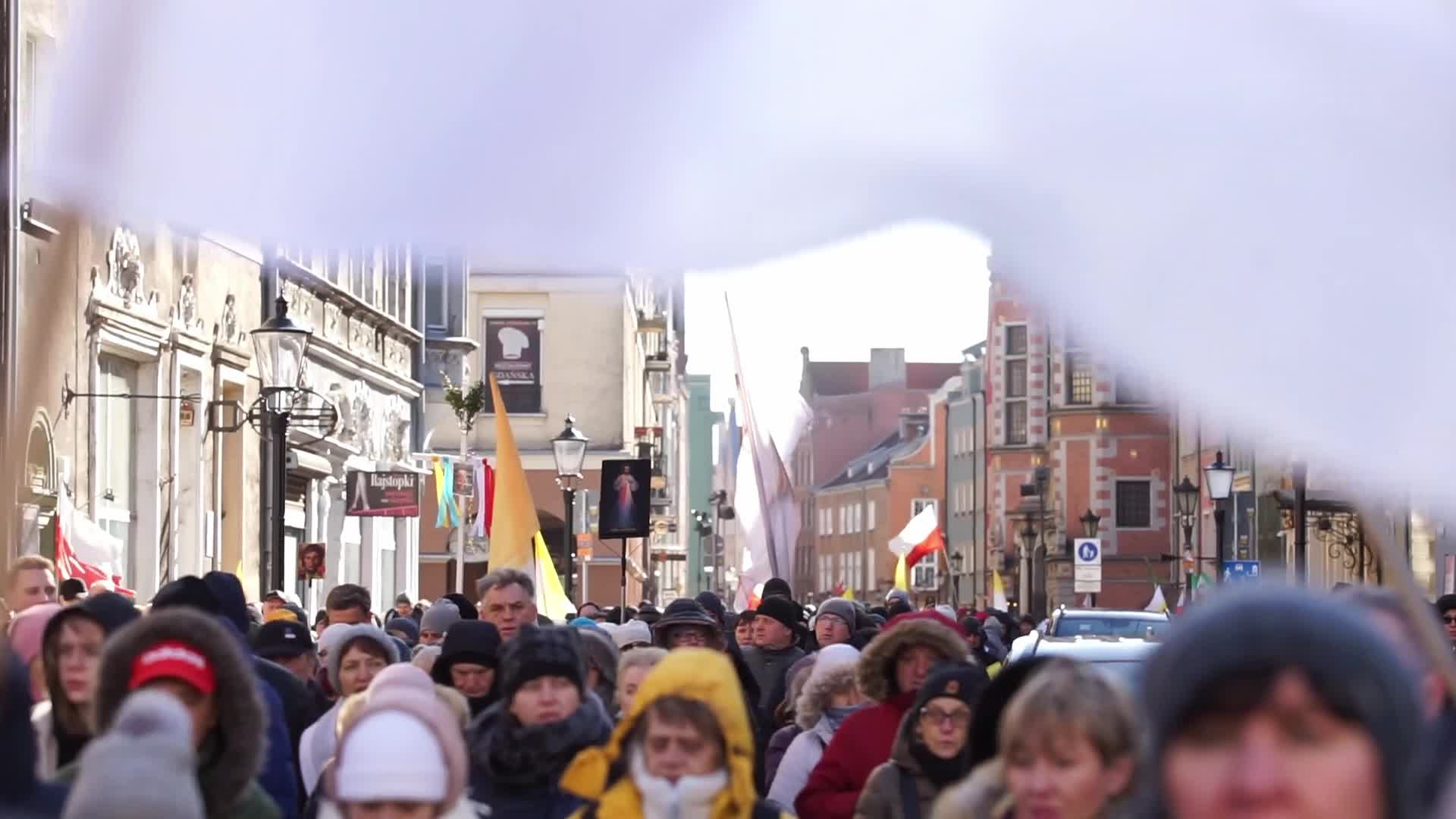 March In Defense Of John Paul II In Gdansk, Poland