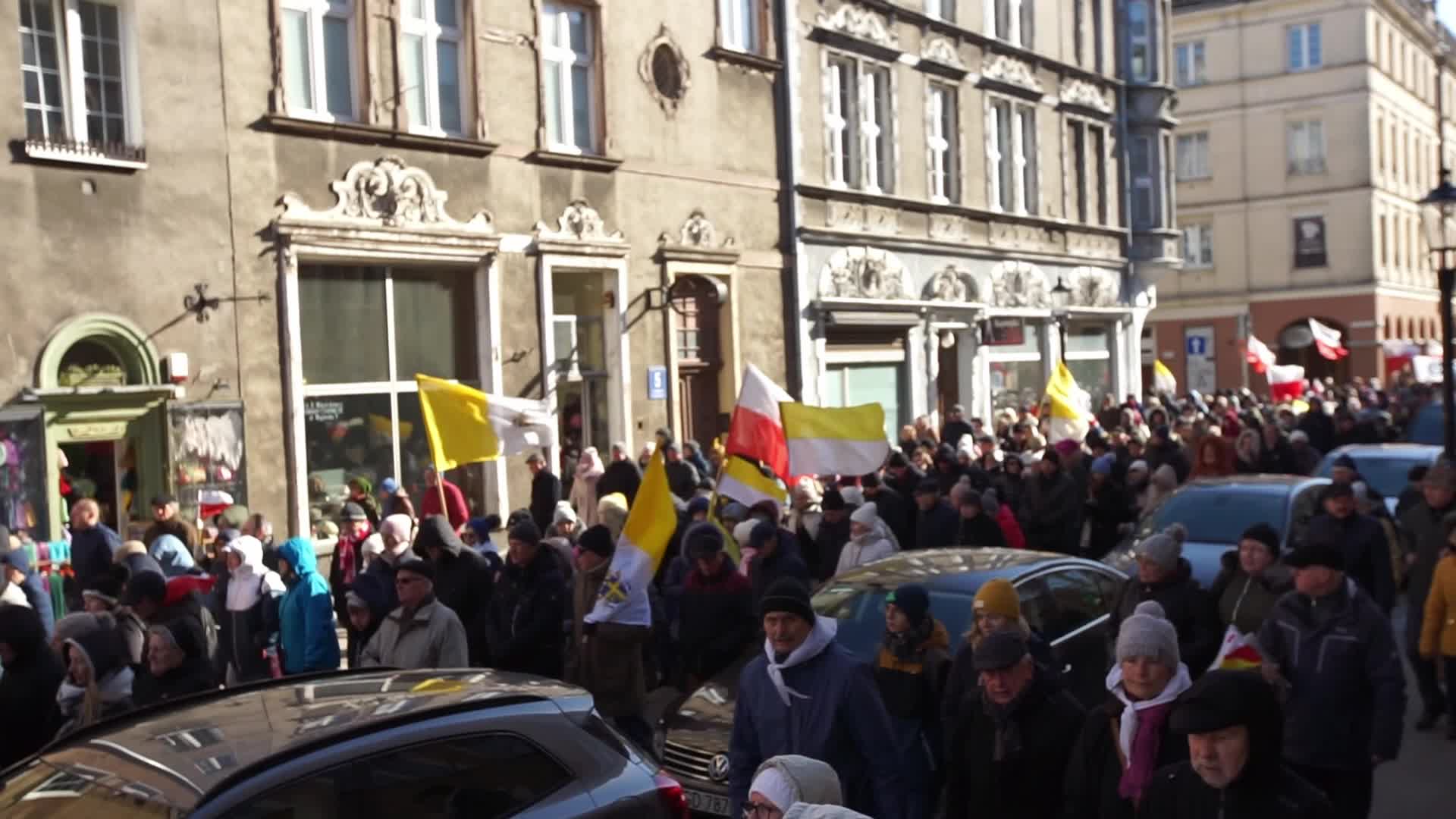 March In Defense Of John Paul II In Gdansk, Poland
