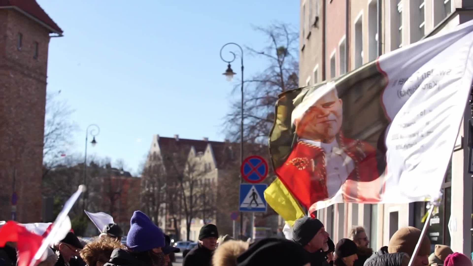 March In Defense Of John Paul II In Gdansk, Poland