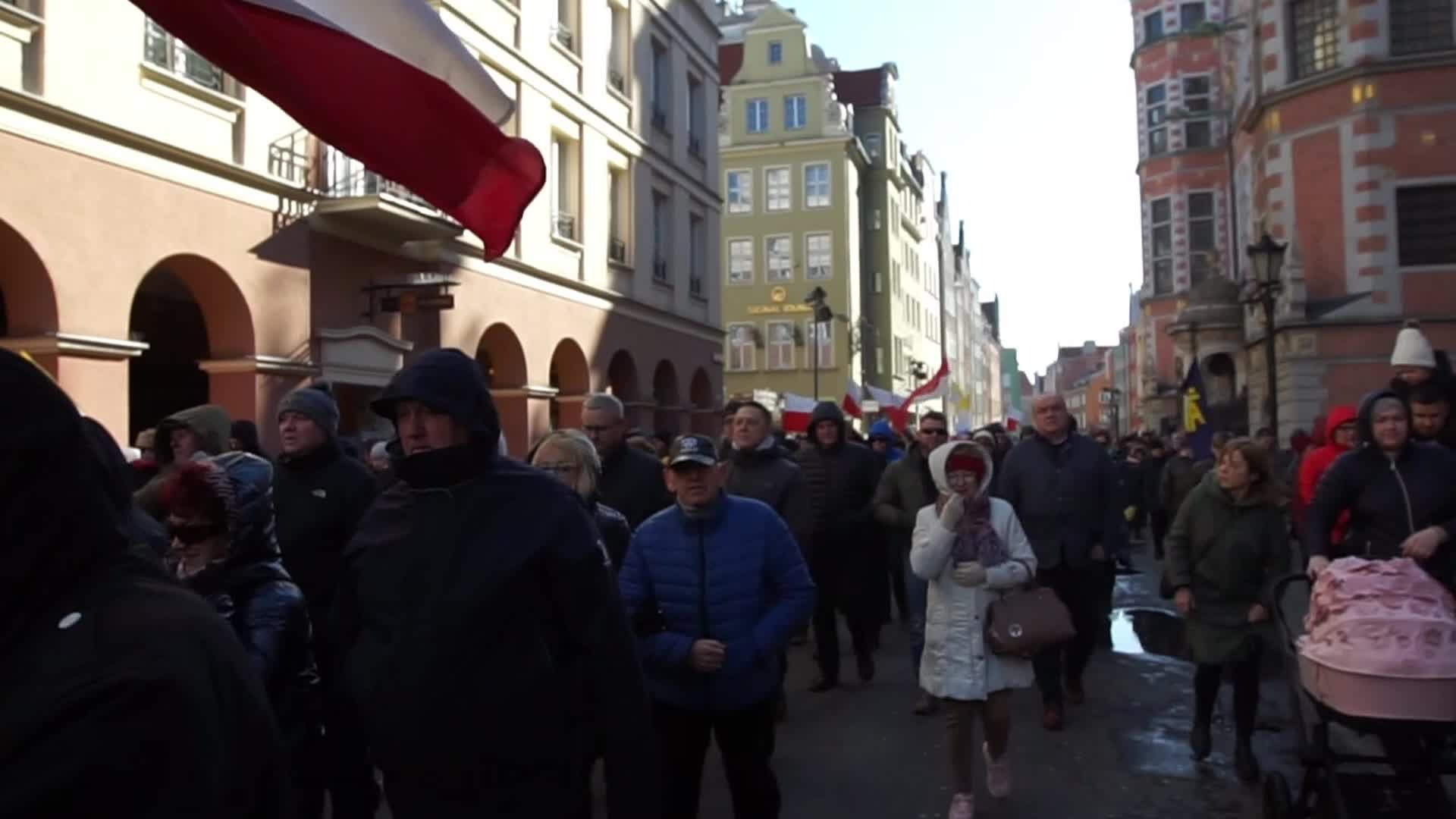 March In Defense Of John Paul II In Gdansk, Poland