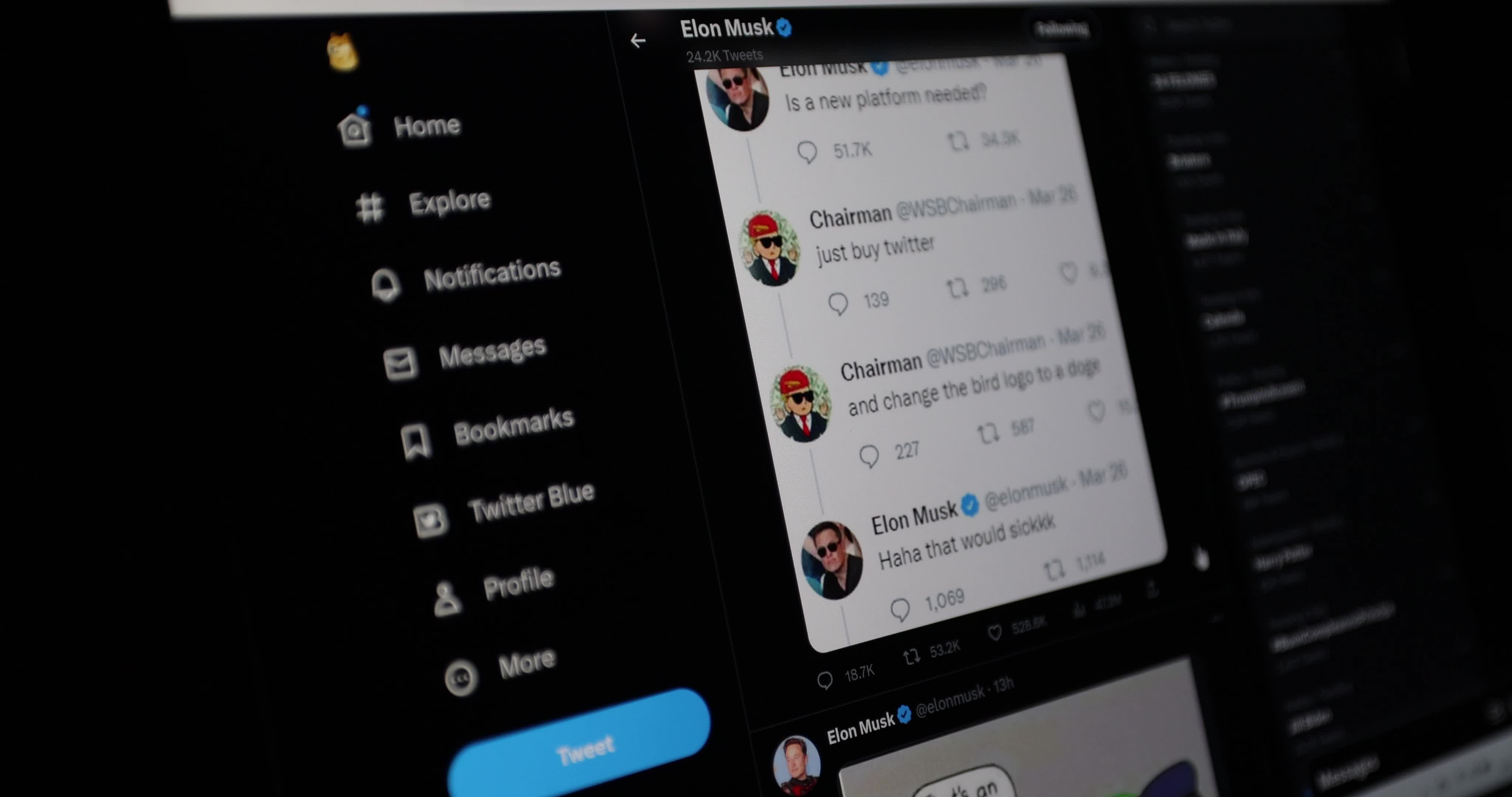 Twitter Replace Blue Bird Logo With Dogecoin