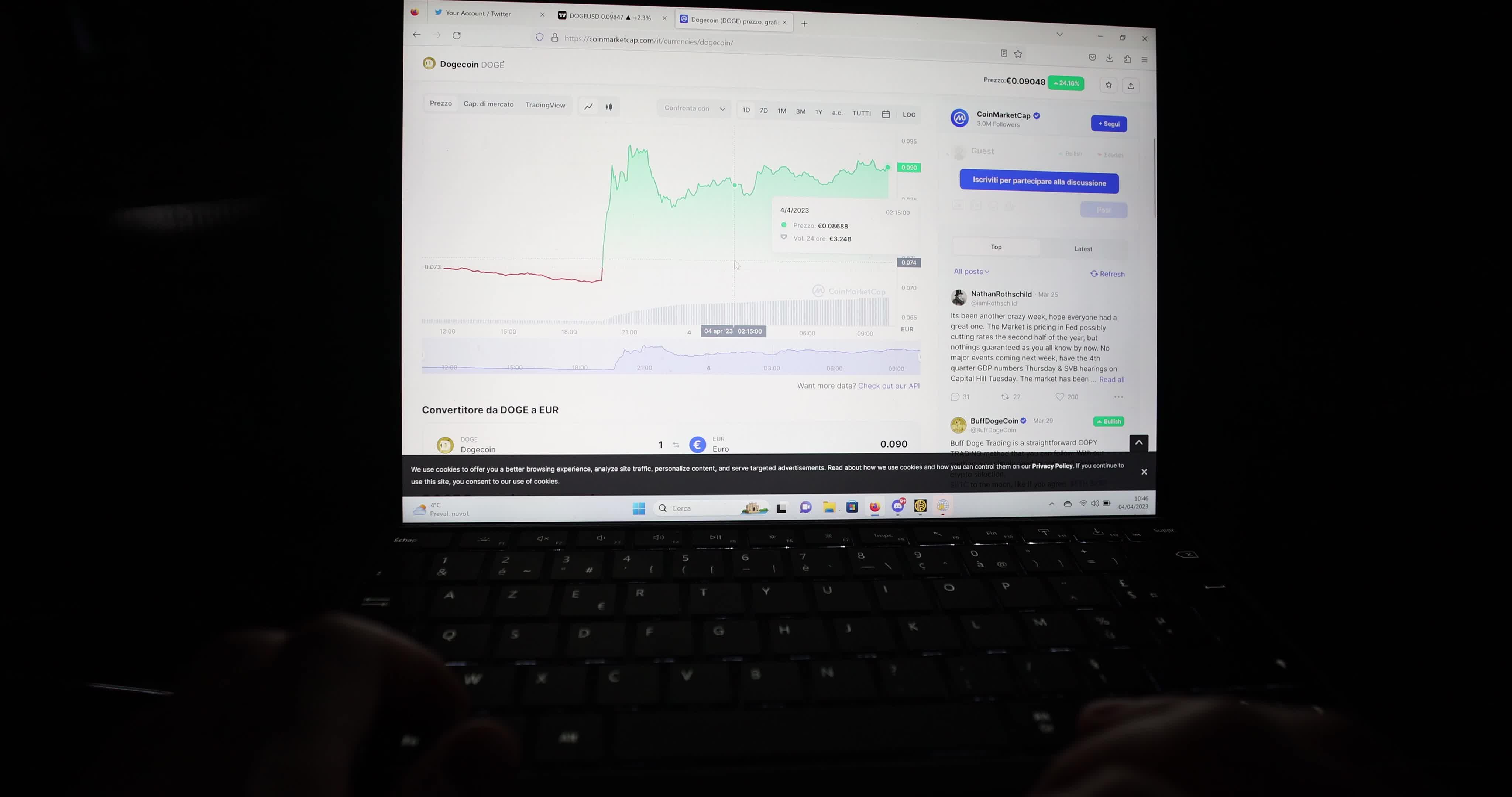 Twitter Replace Blue Bird Logo With Dogecoin
