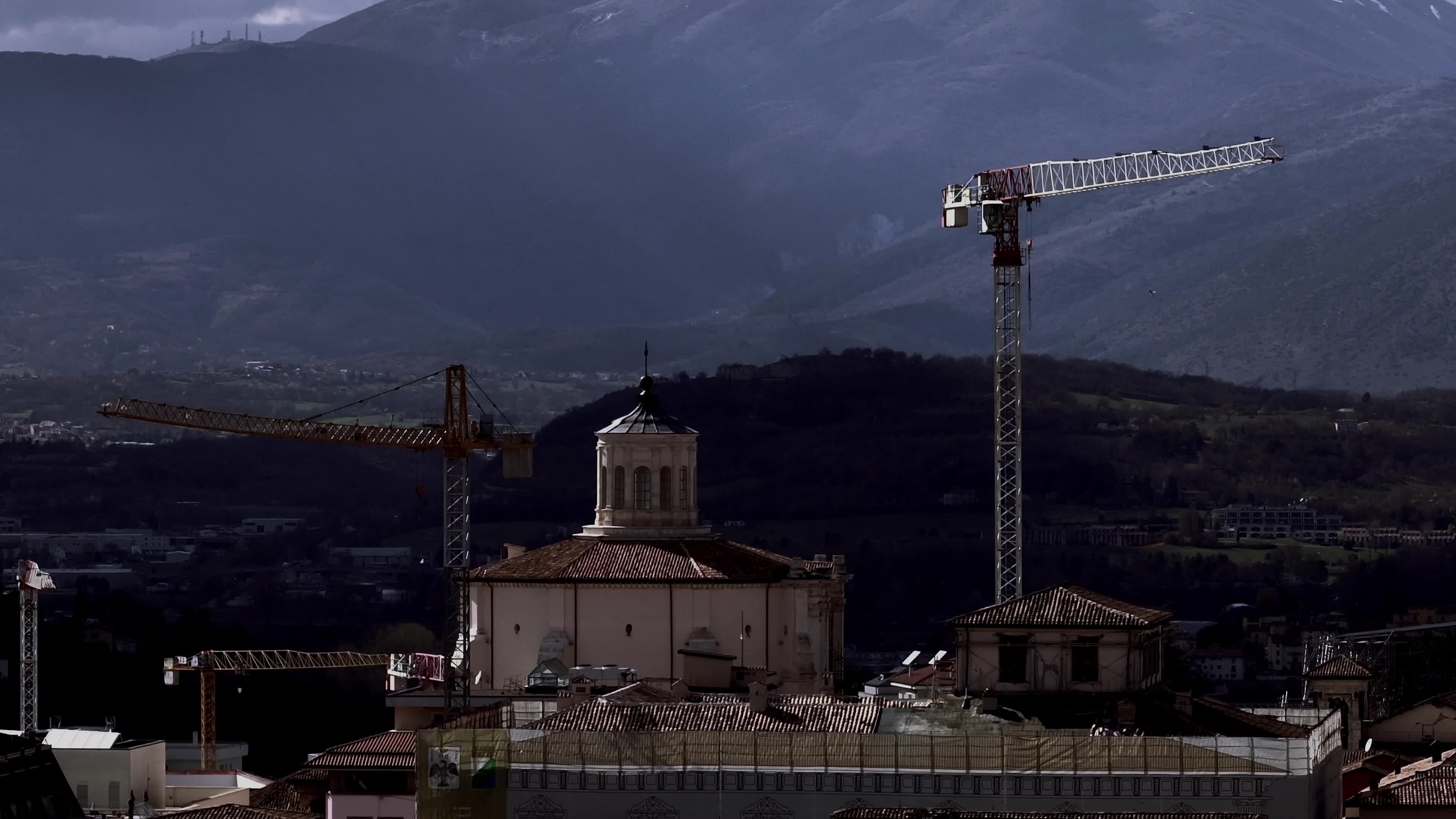 Drone View Of L'Aquila Nearly 14 Years After the 2009 Earthquake
