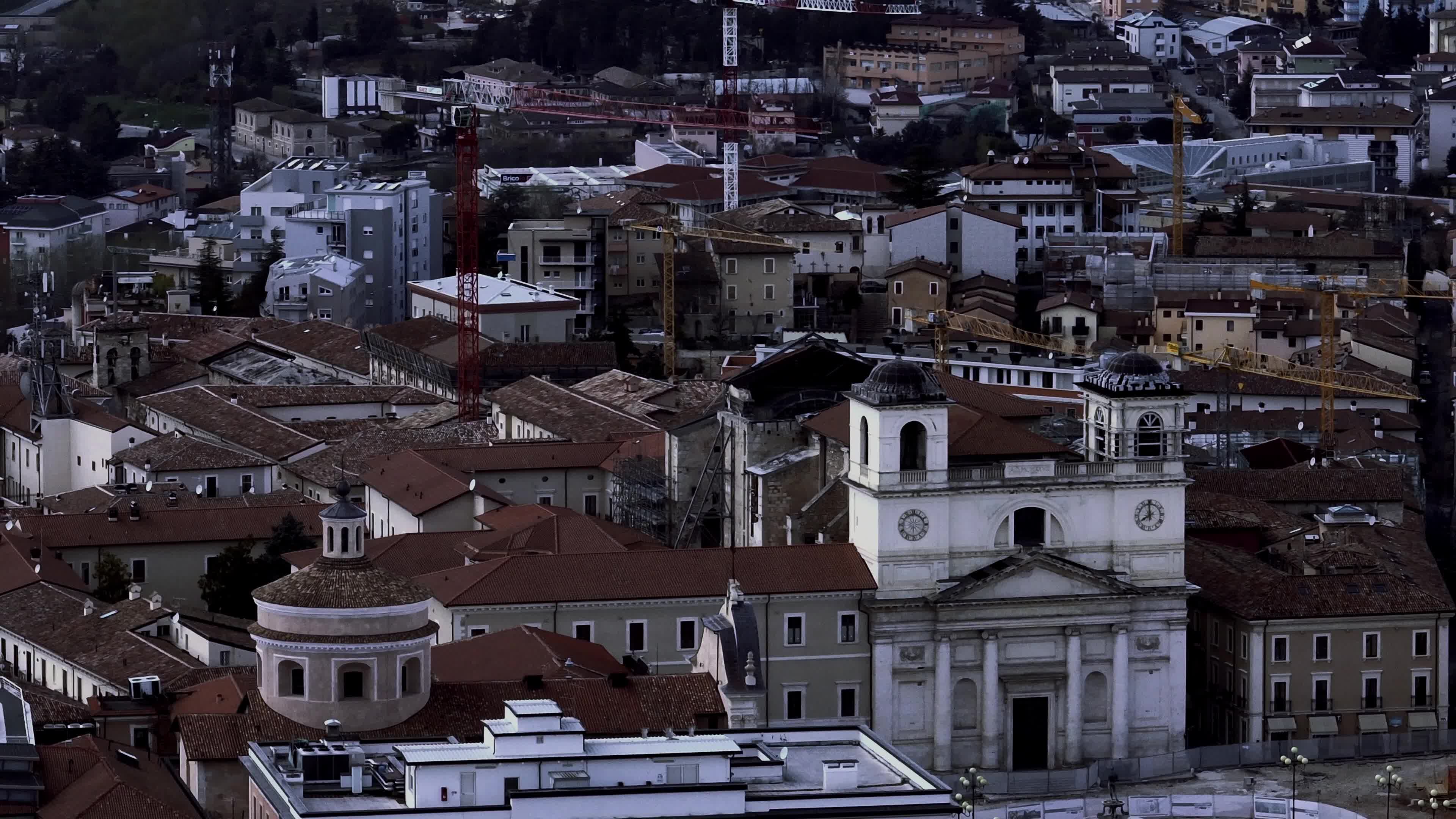 Drone View Of L'Aquila Nearly 14 Years After the 2009 Earthquake