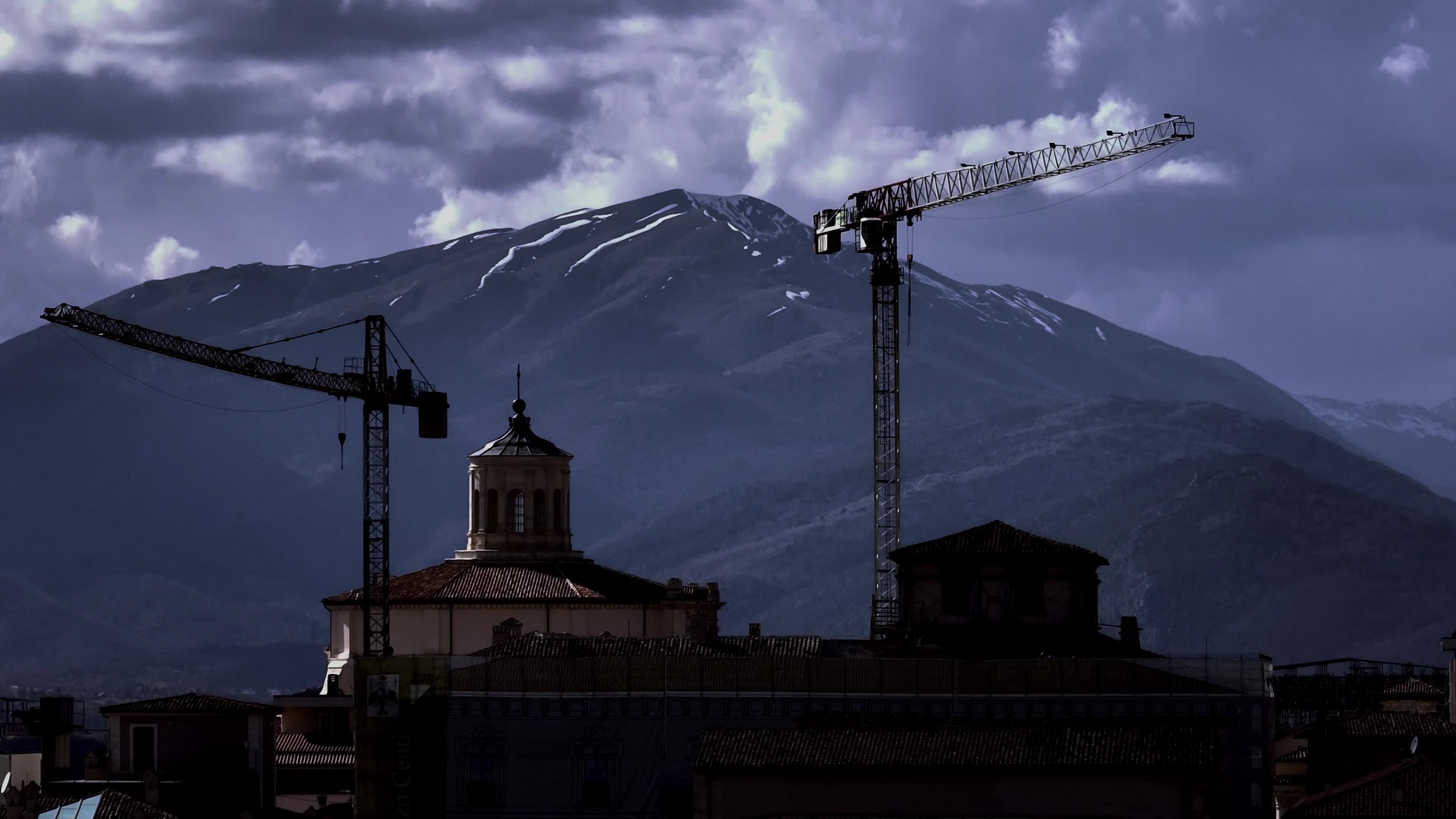 Drone View Of L'Aquila Nearly 14 Years After the 2009 Earthquake