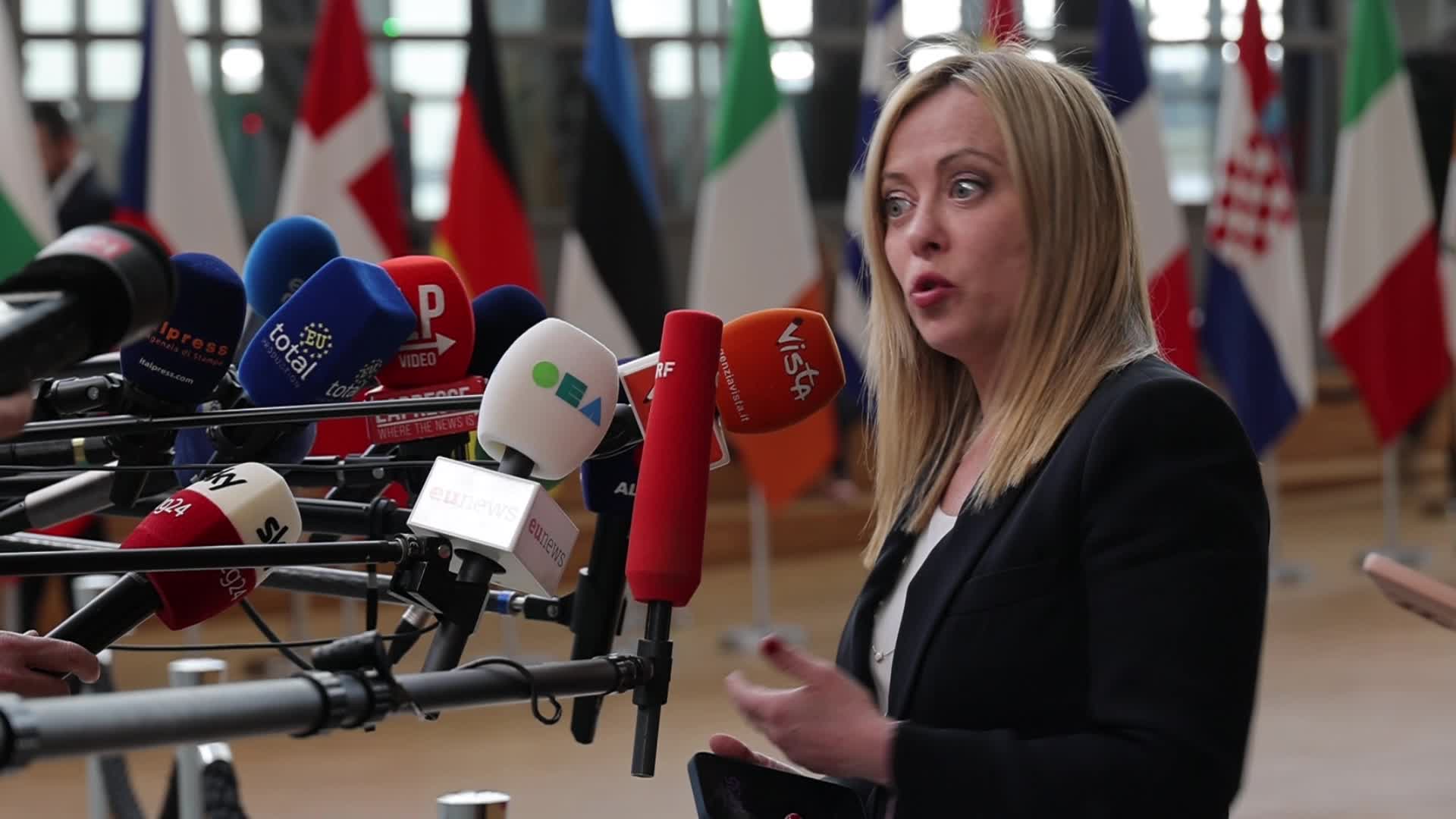 Giorgia Meloni Prime Minister of Italy at the European Council
