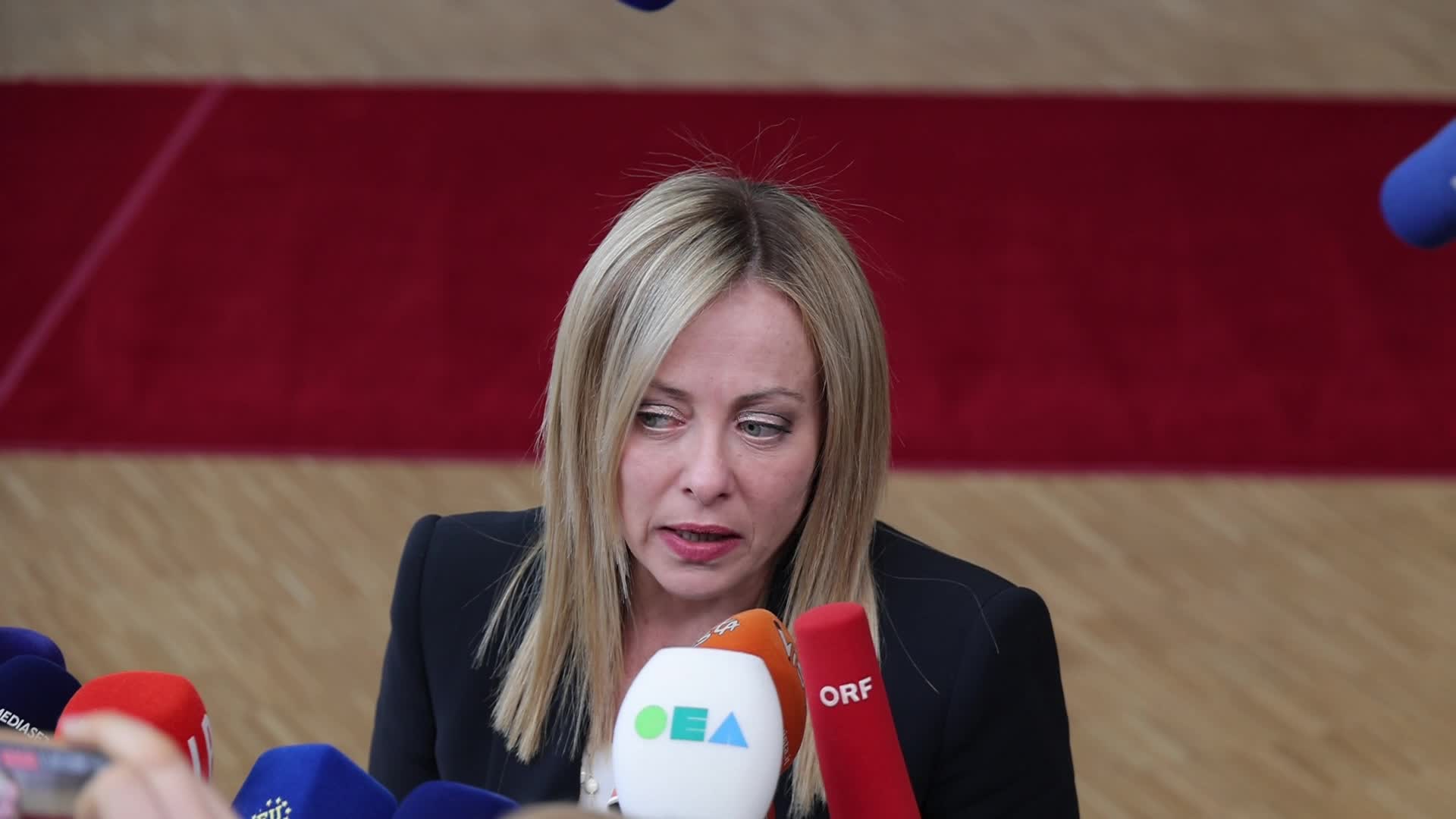 Giorgia Meloni Prime Minister of Italy at the European Council
