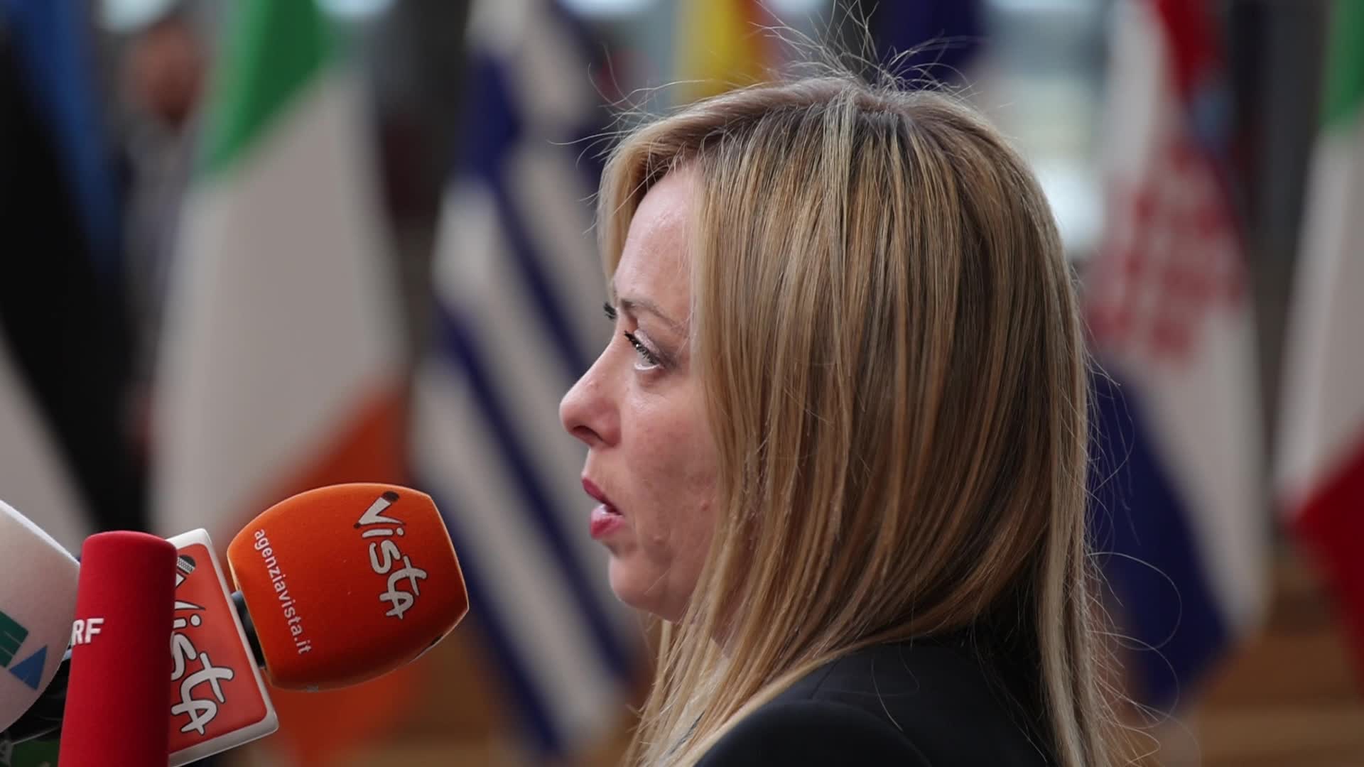 Giorgia Meloni Prime Minister of Italy at the European Council