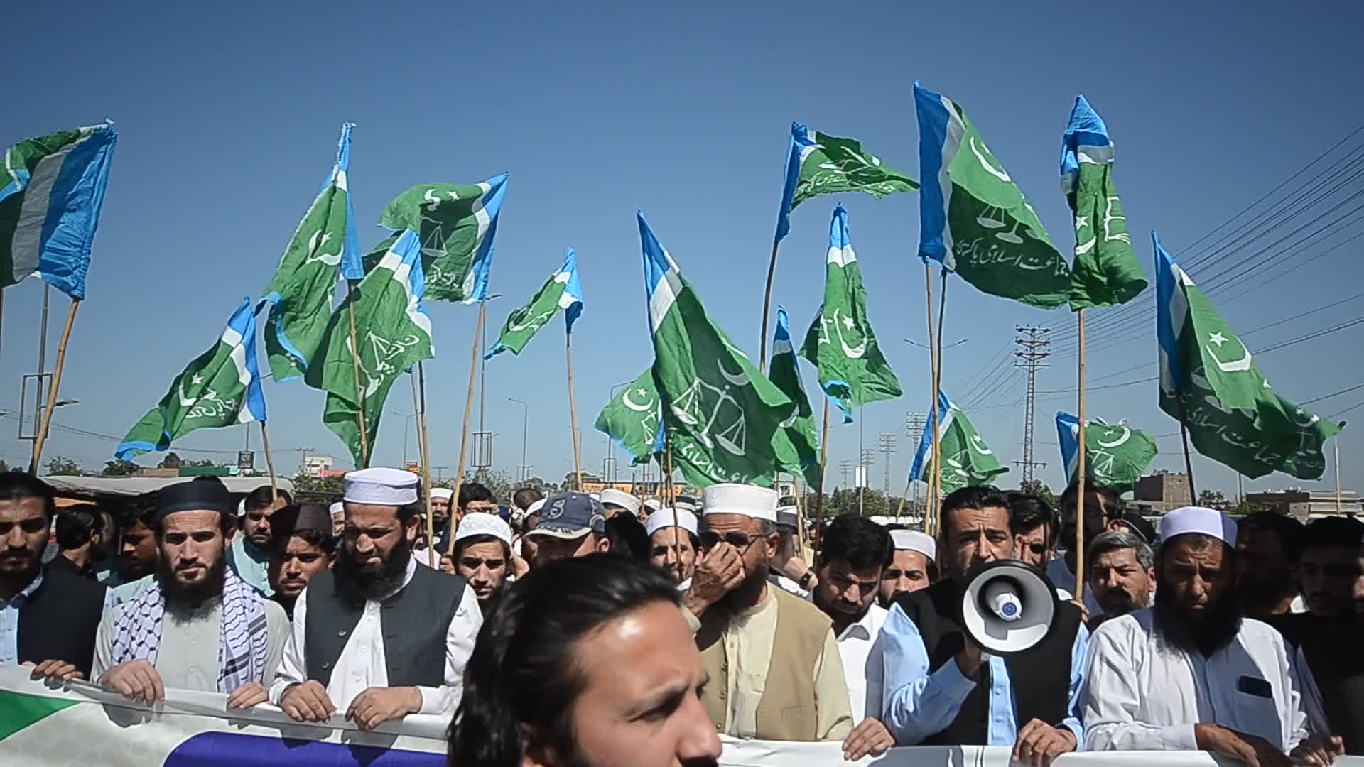Jamaat-e-Islami supporters protest in solidarity with Palestinians after Al Aqsa raid during Ramadan
