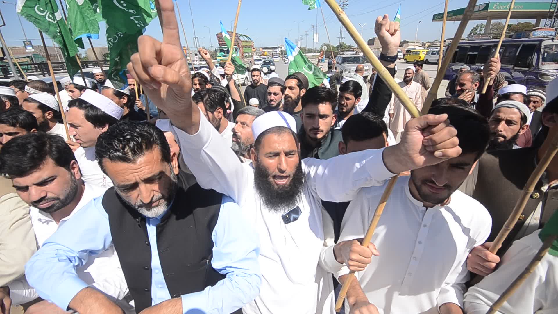 Jamaat-e-Islami supporters protest in solidarity with Palestinians after Al Aqsa raid during Ramadan
