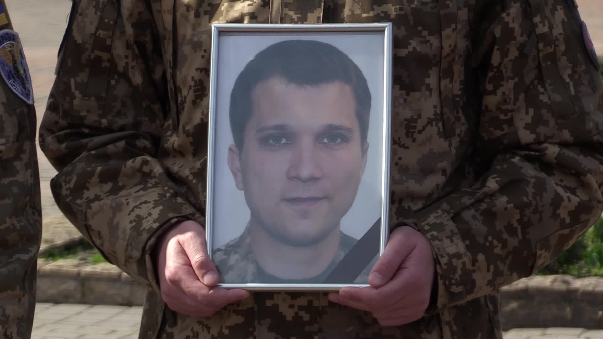 A farewell ceremony for Ukrainian serviceman, musician and conductor of the Kyiv Opera Kostiantyn Starovytskyi in Brovary near Kyiv, Ukraine 
