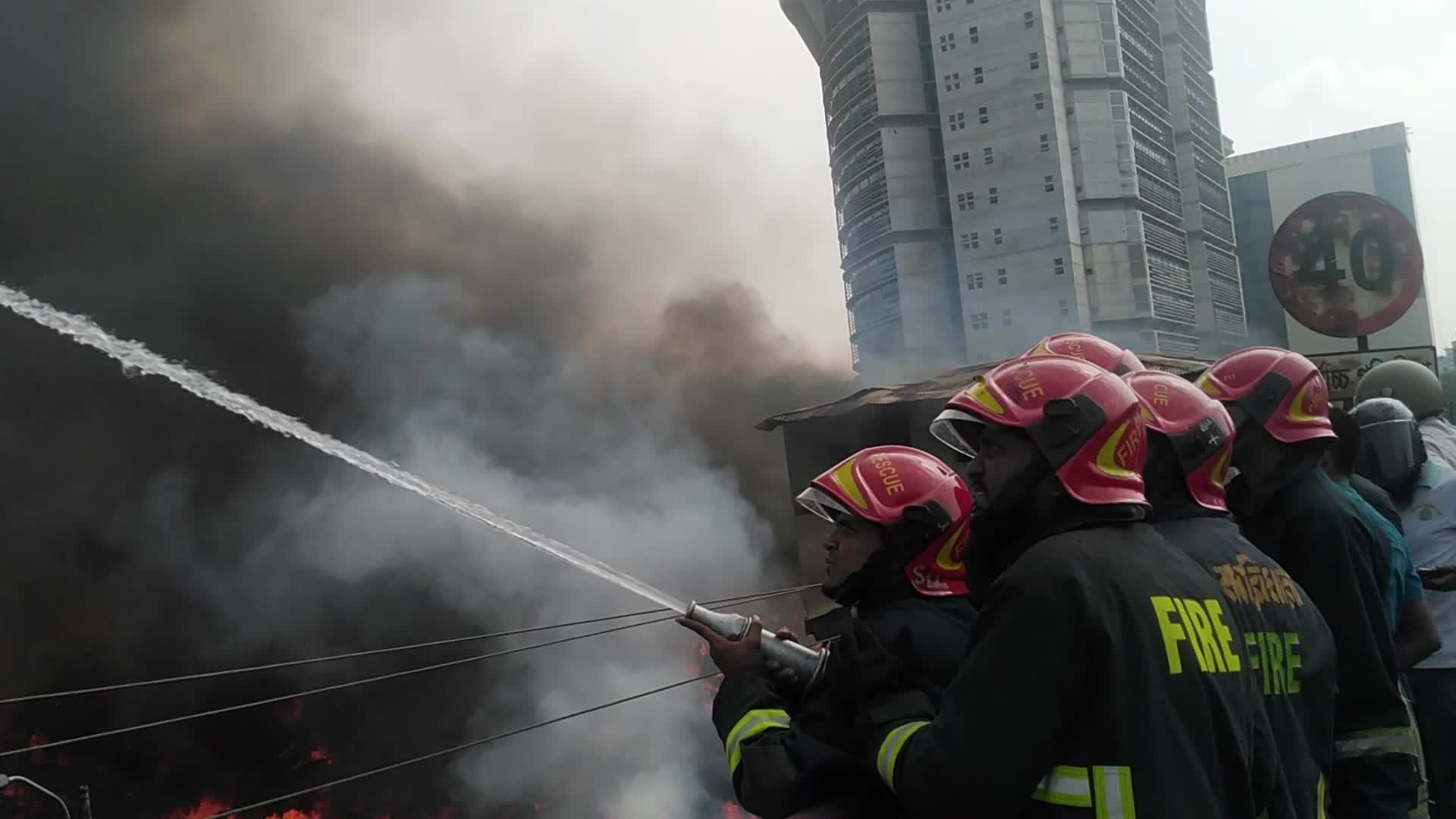 Fire broke out in the Bangabazar clothing market in Bangladesh