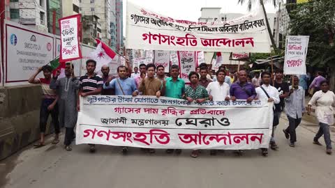 Protesting against the recent gas price hike in Bangladesh