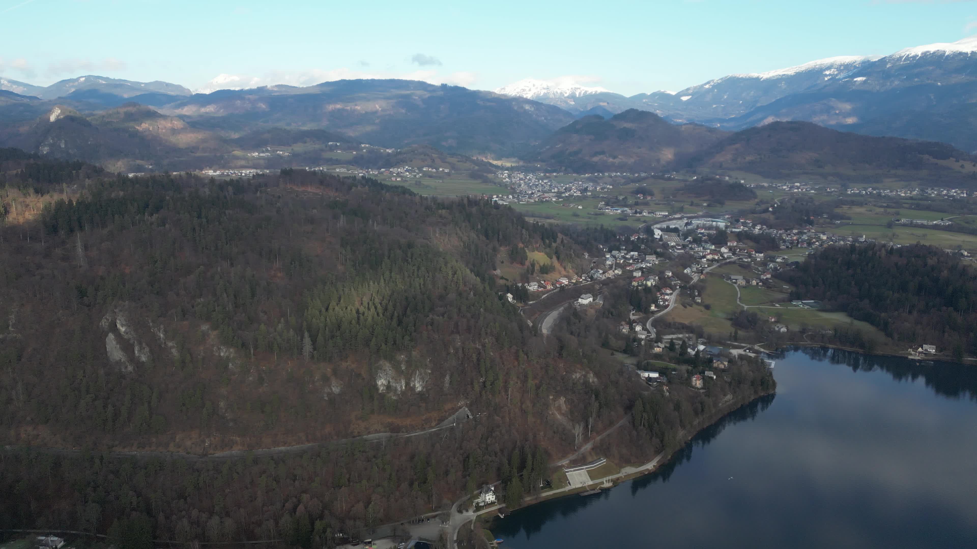 Drone video of lake Bled