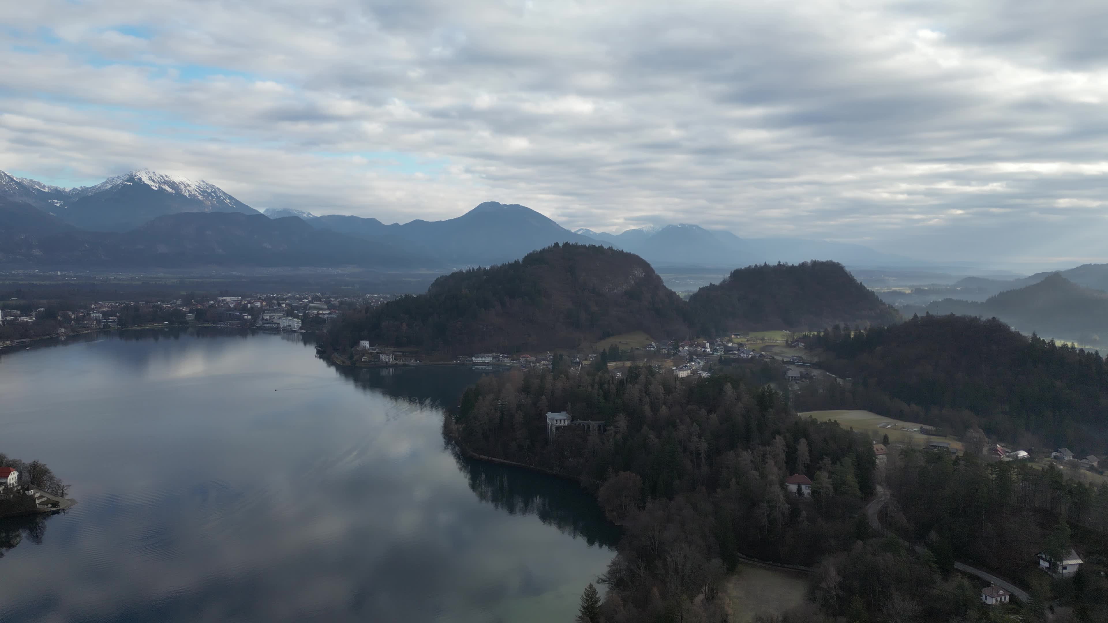 Drone video of lake Bled