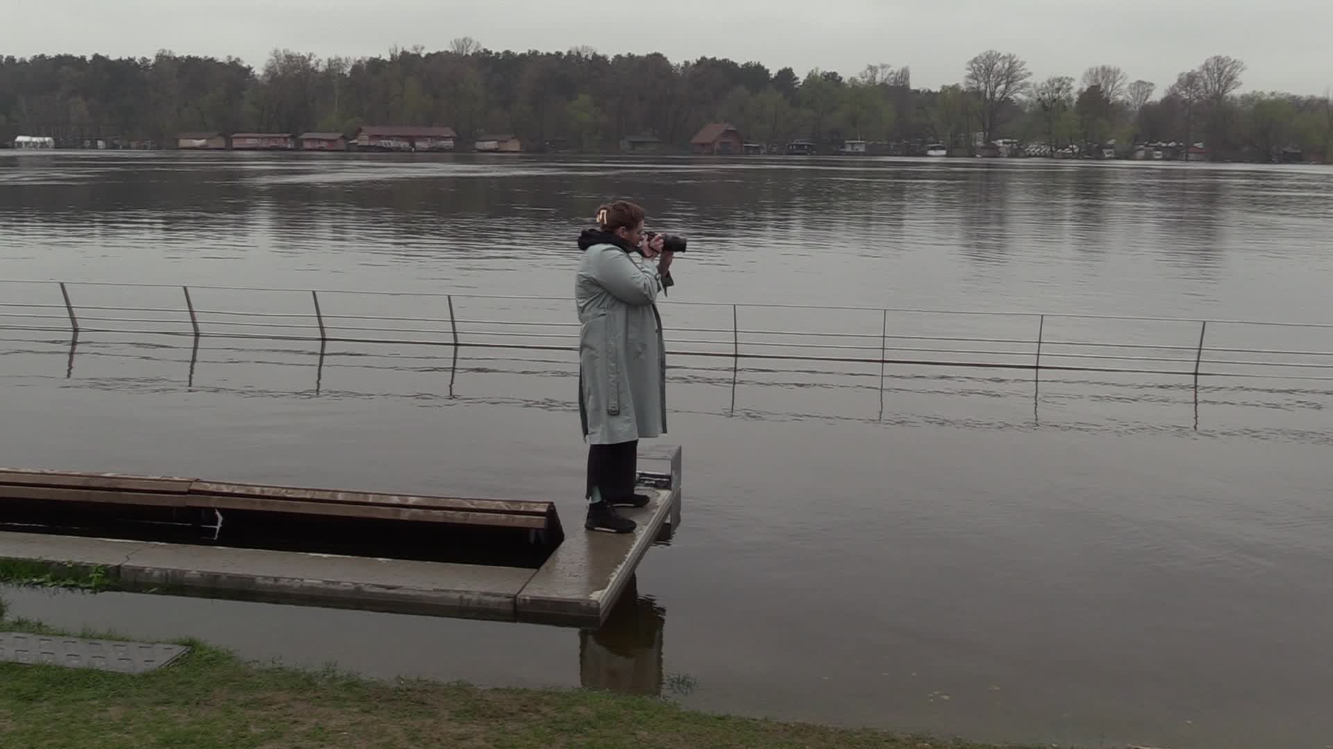 A seasonal rise in the water level in the Dnipro led to flooded embankment in Kyiv