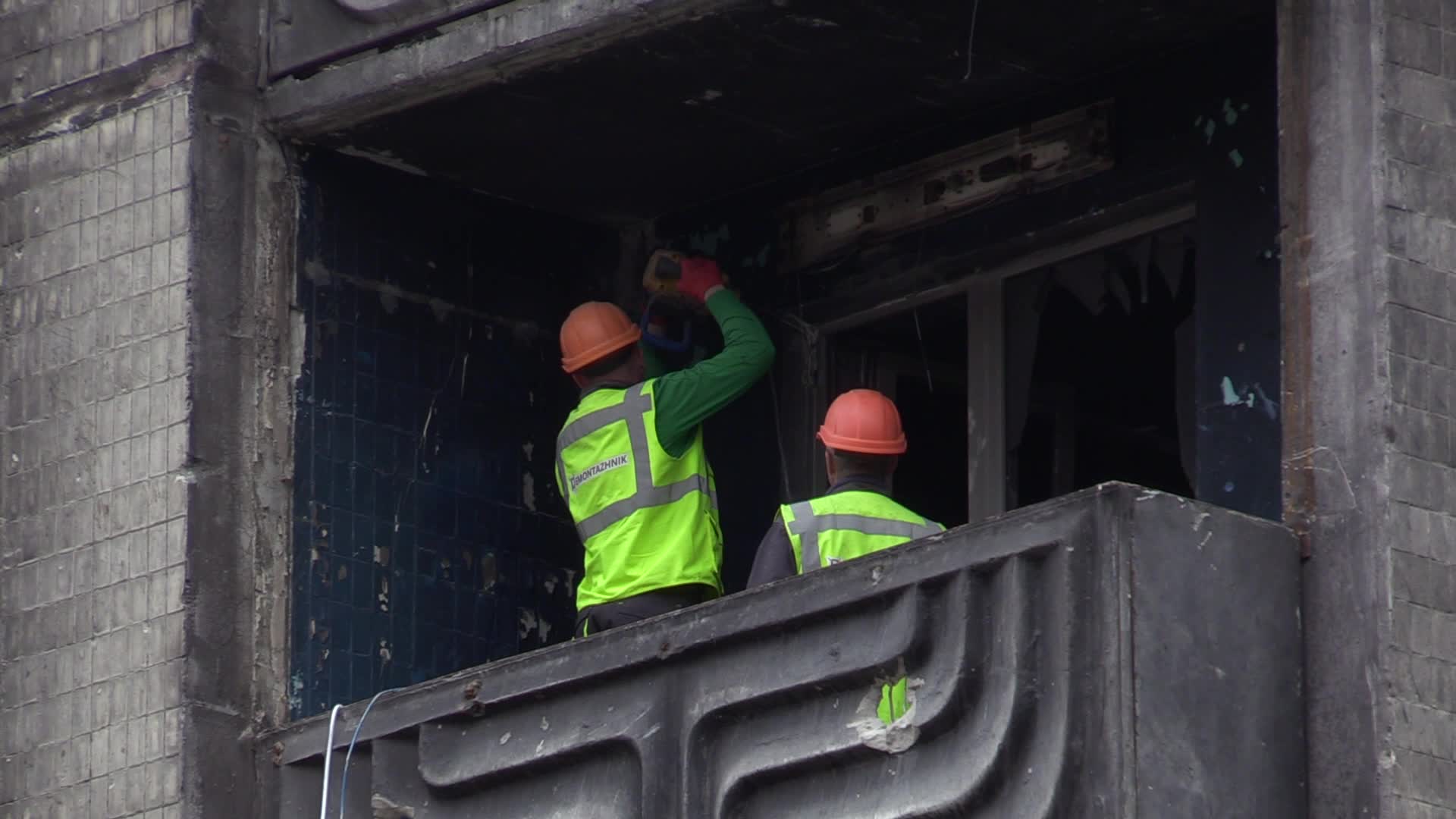 Graffiti by British street artist Banksy to be preserved as demolition of buildings damaged during the war begins in Irpin, amid Russia's invasion of Ukraine.