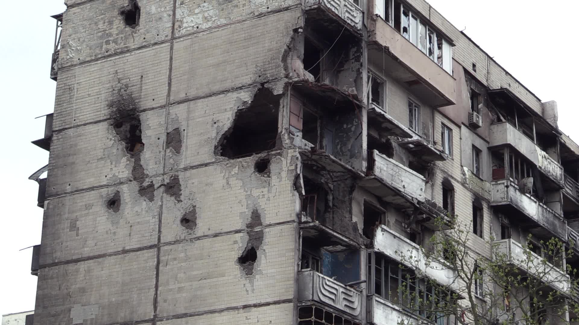 Graffiti by British street artist Banksy to be preserved as demolition of buildings damaged during the war begins in Irpin, amid Russia's invasion of Ukraine.