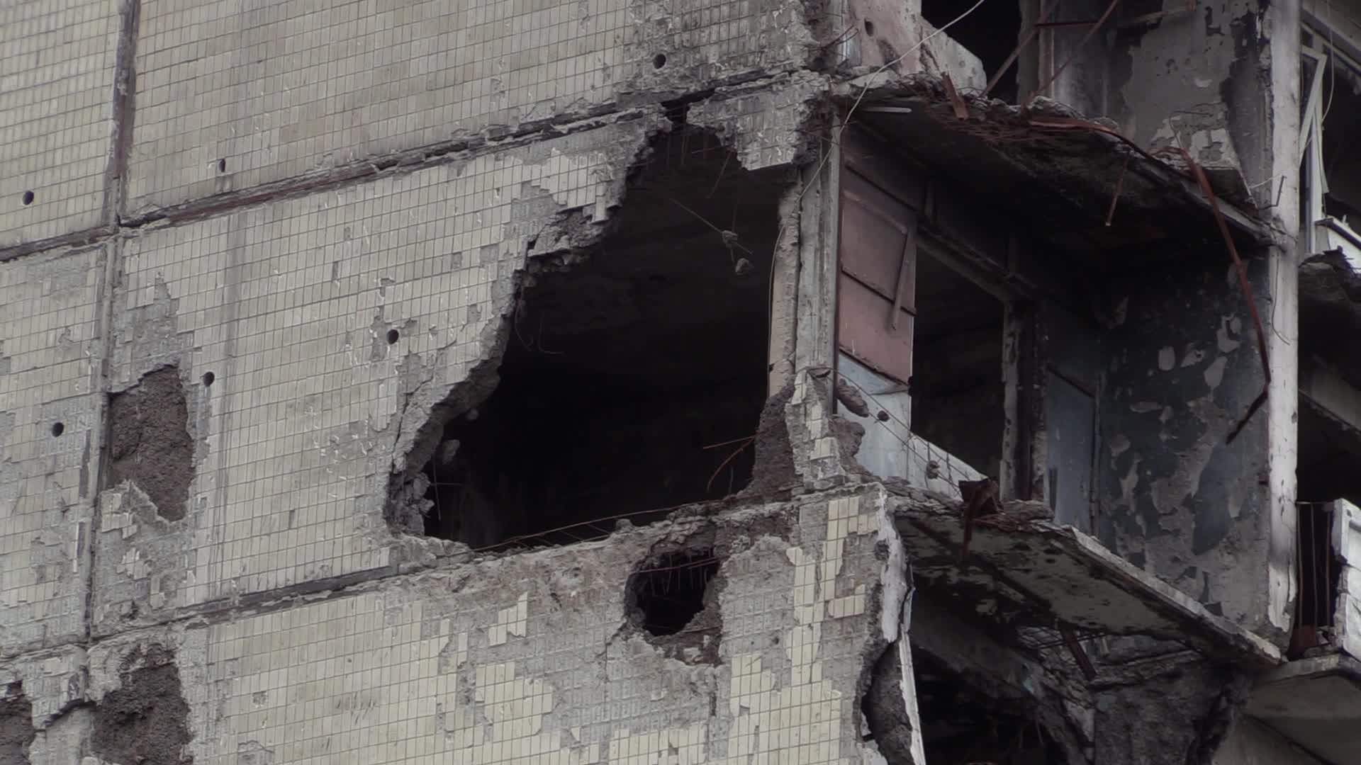 Graffiti by British street artist Banksy to be preserved as demolition of buildings damaged during the war begins in Irpin, amid Russia's invasion of Ukraine.