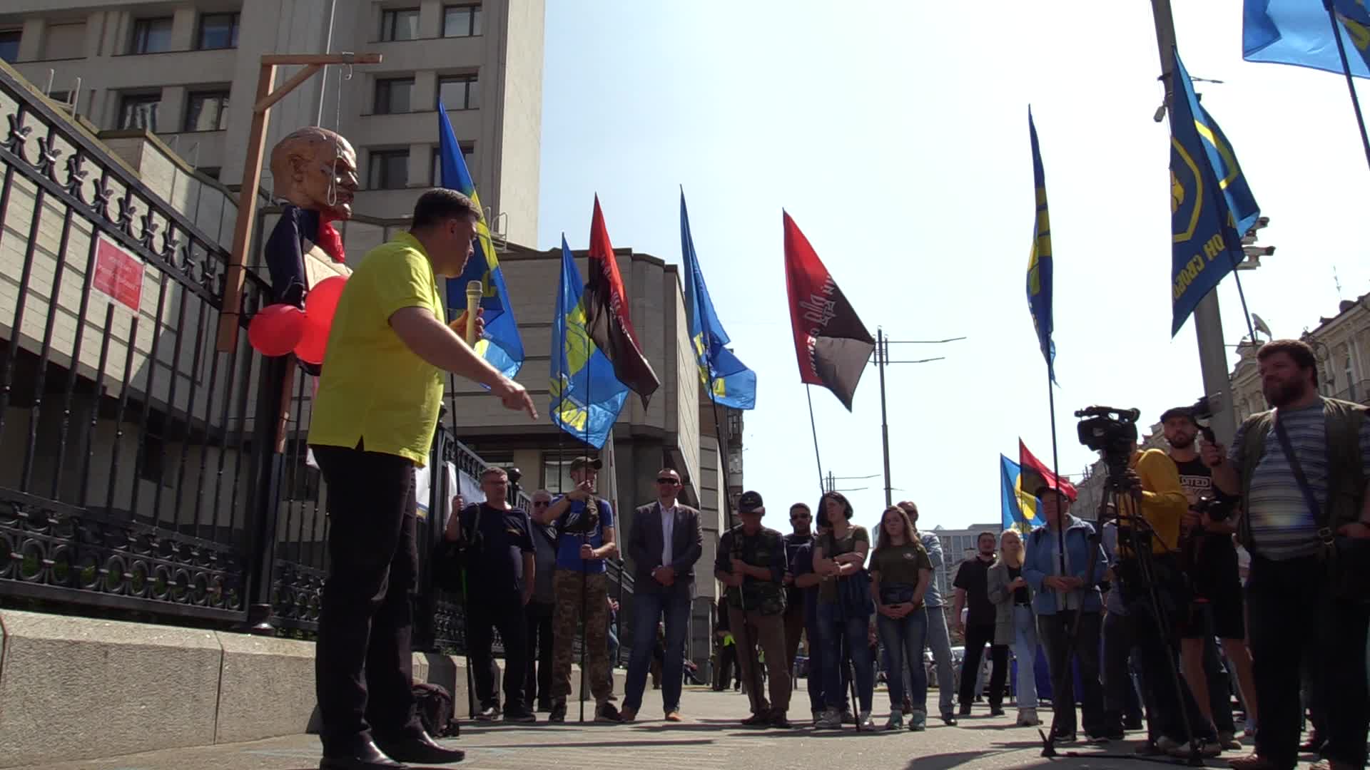 Protest against possible cancellation decommunization law in Ukraine