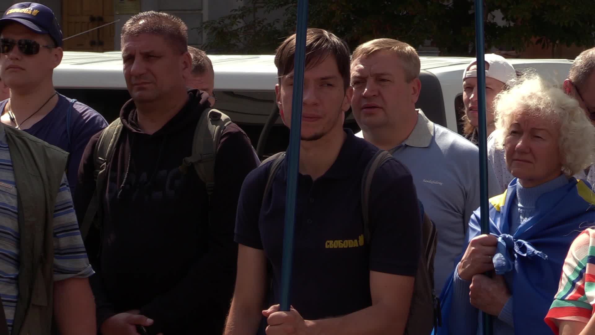 Protest against possible cancellation decommunization law in Ukraine